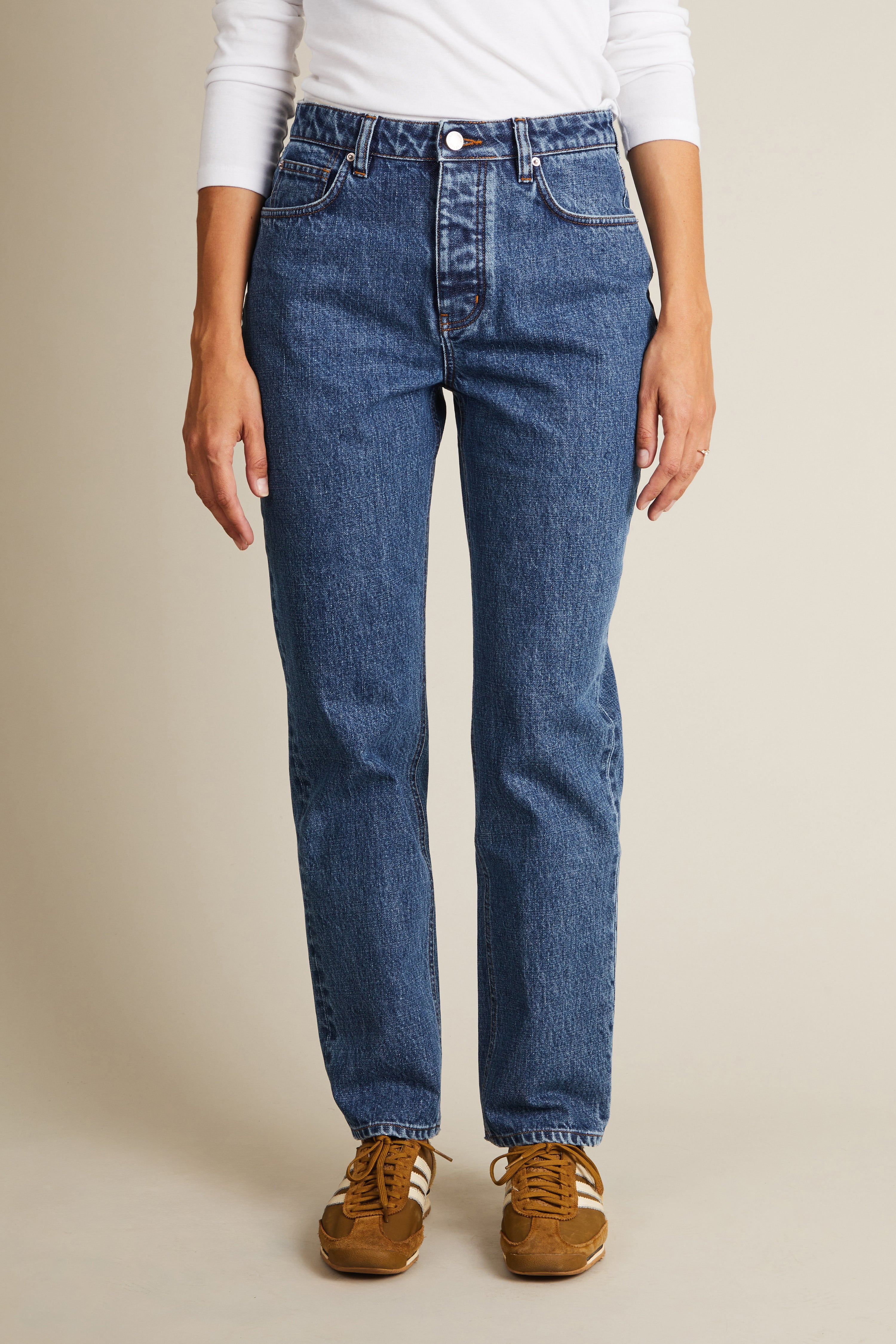 Blue straight jeans v2