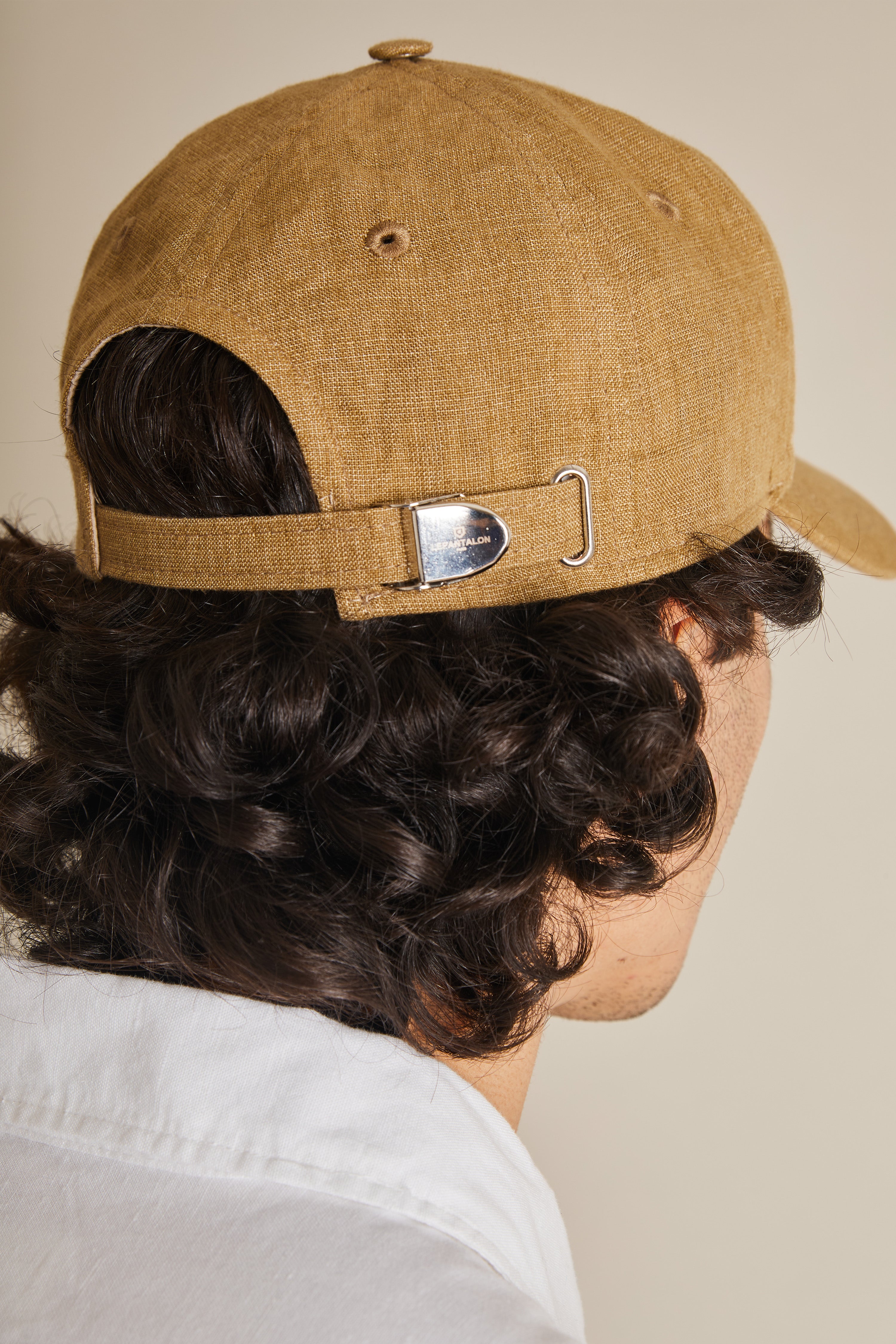 Dark beige cotton linen cap