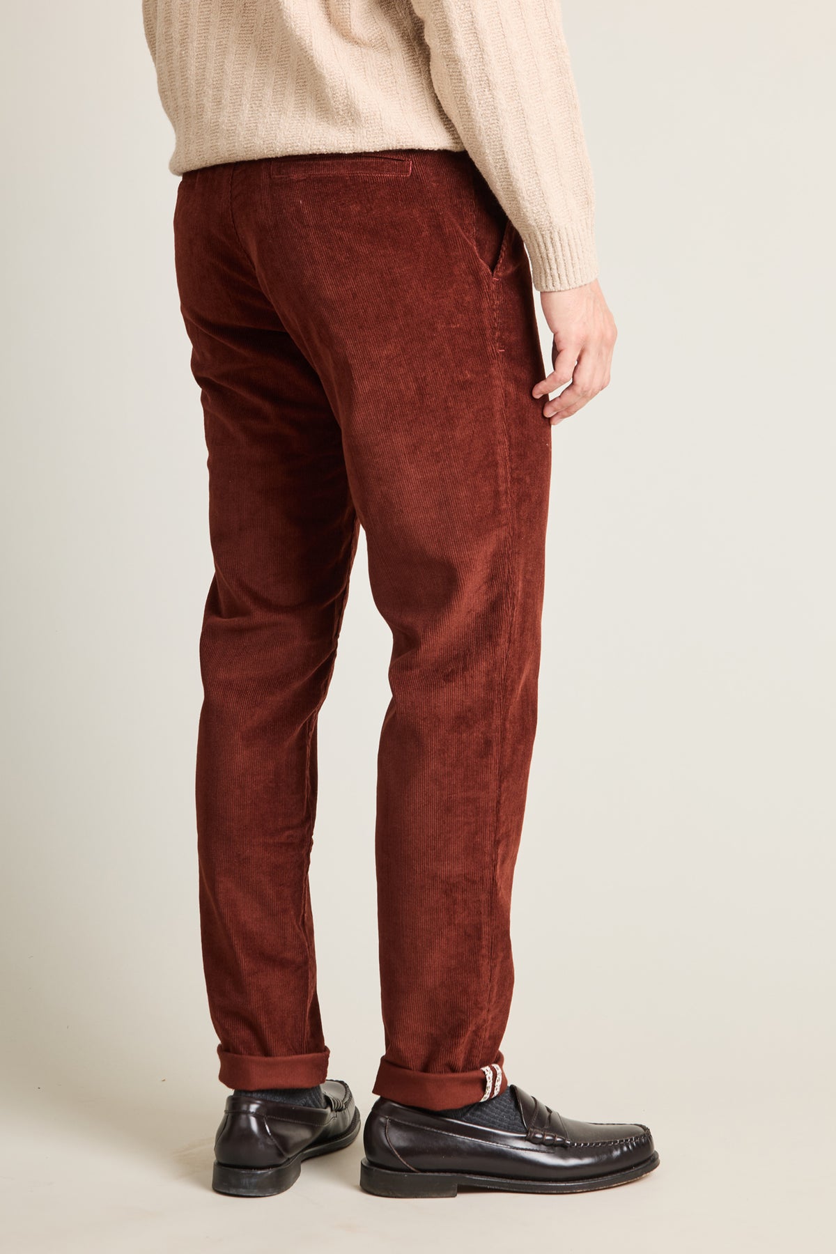 Terracotta corduroy chinos