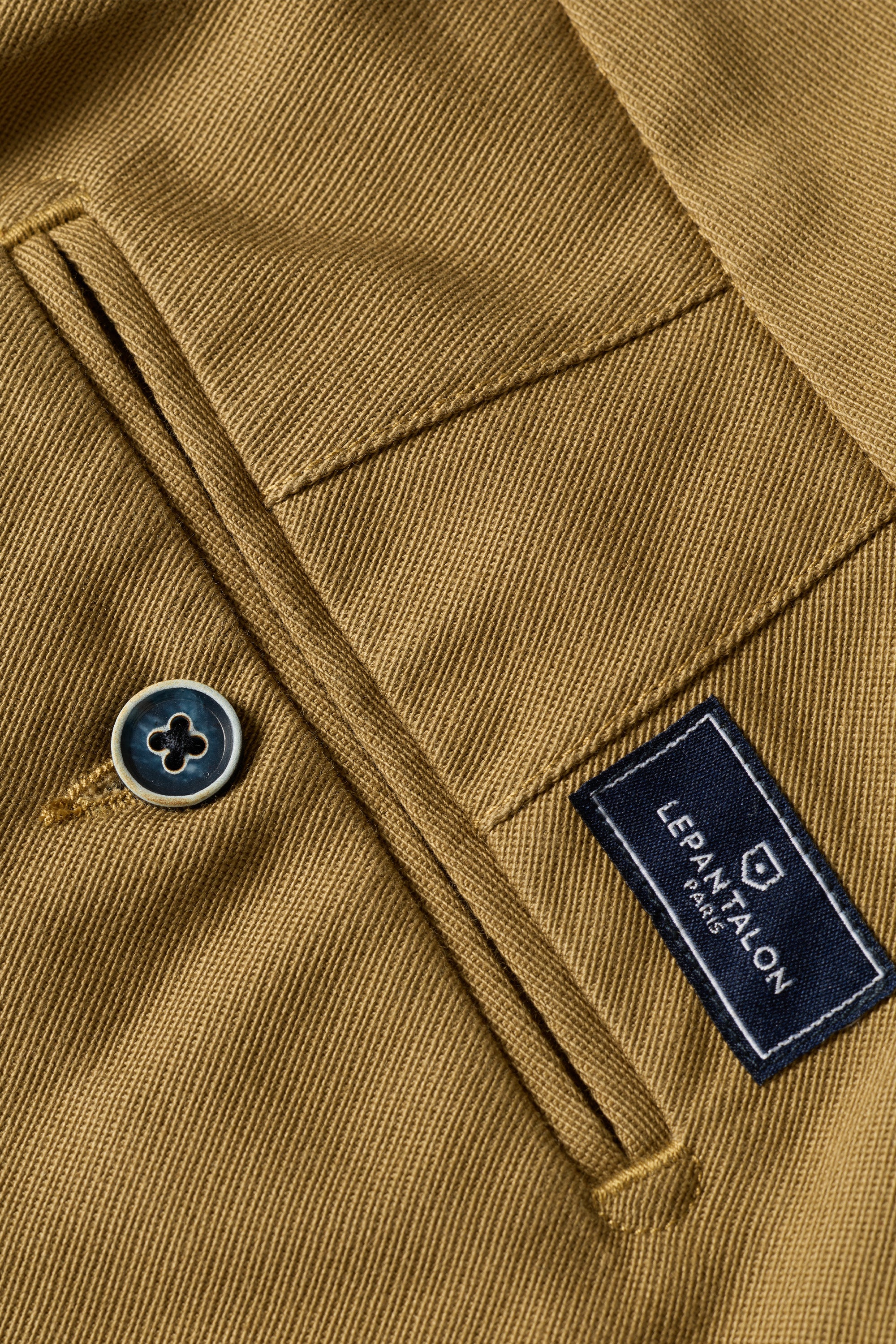Chino double pinces beige foncé