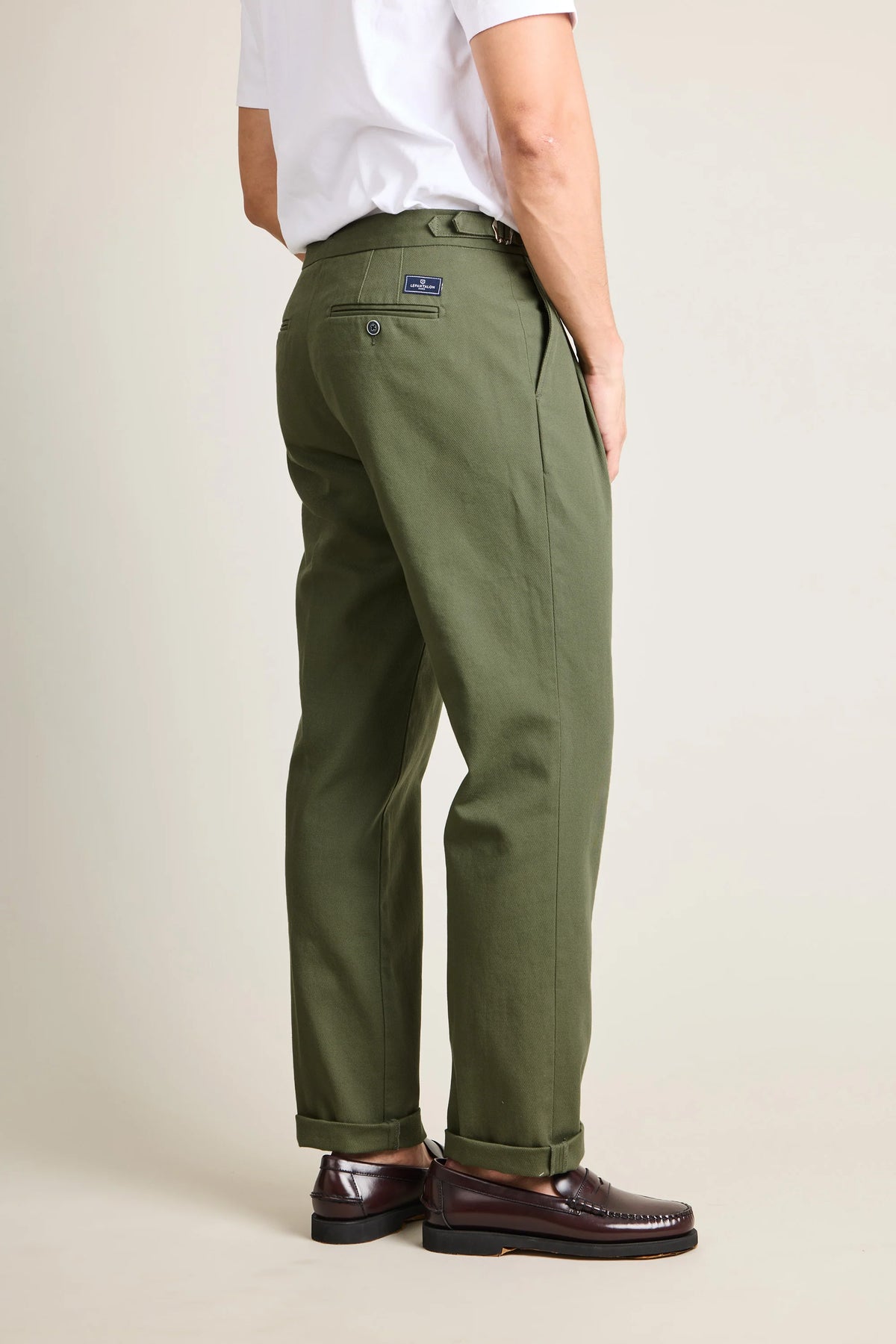 Calvary double pleat chinos Khaki