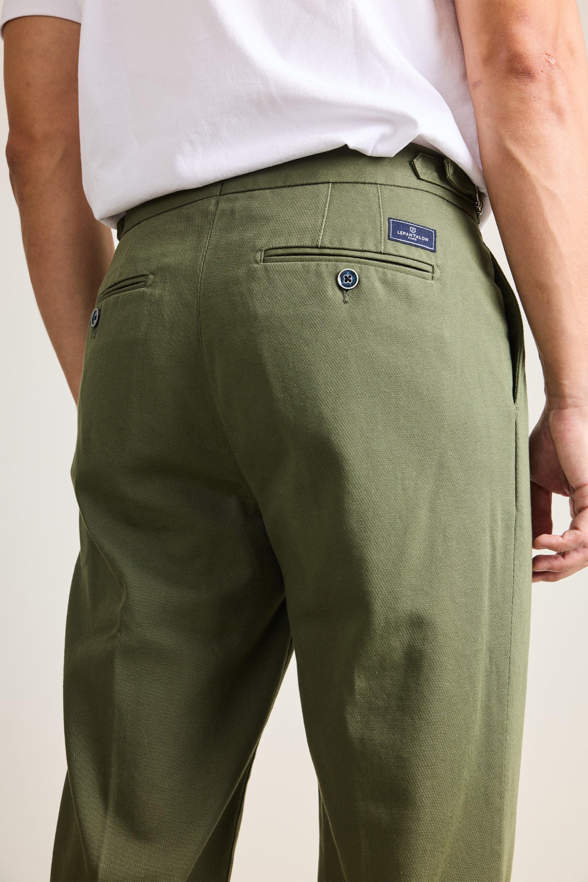 Chino double pinces kaki