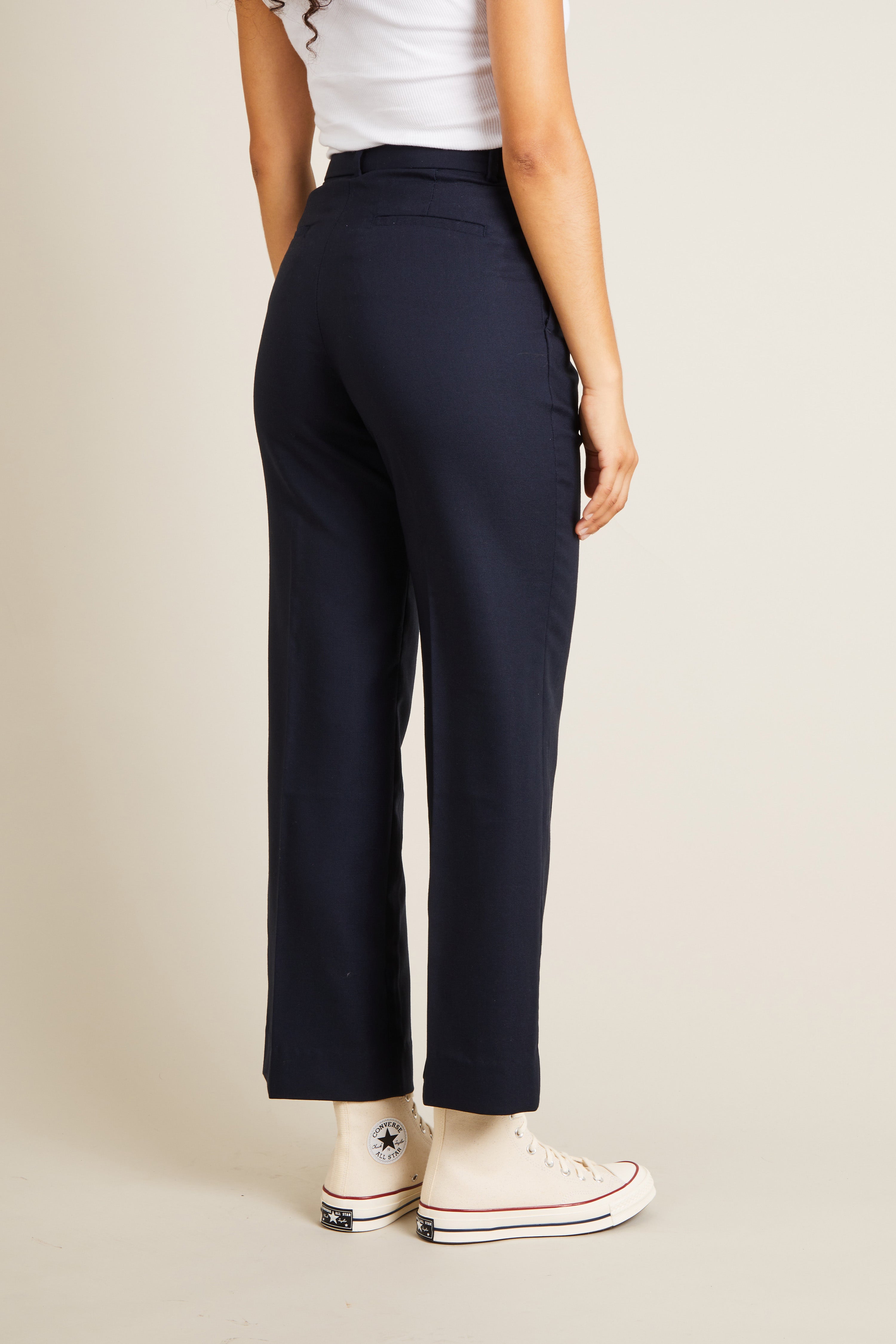 Navy blue flared pants