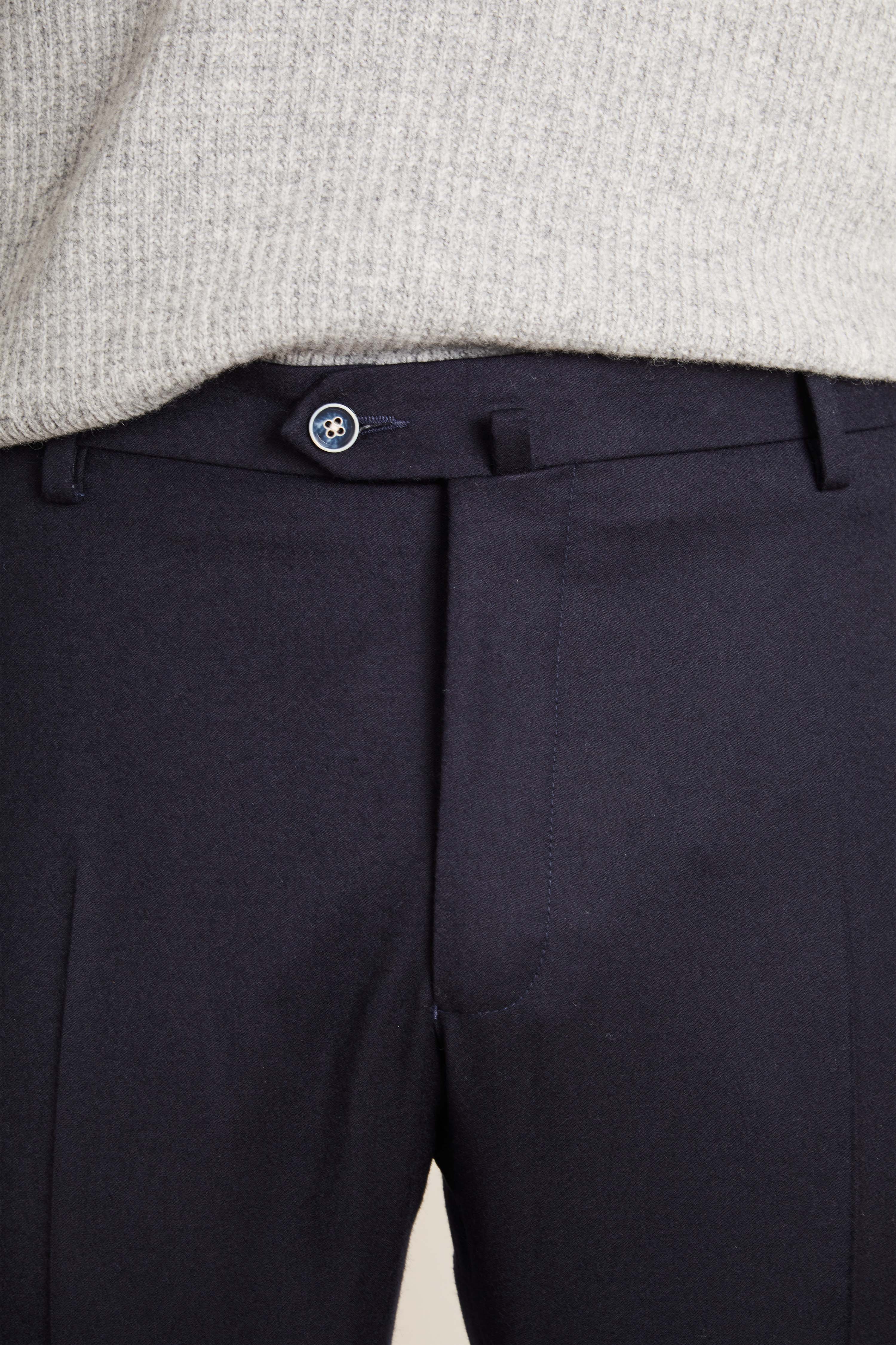 Pantalon flanelle stretch bleu marine