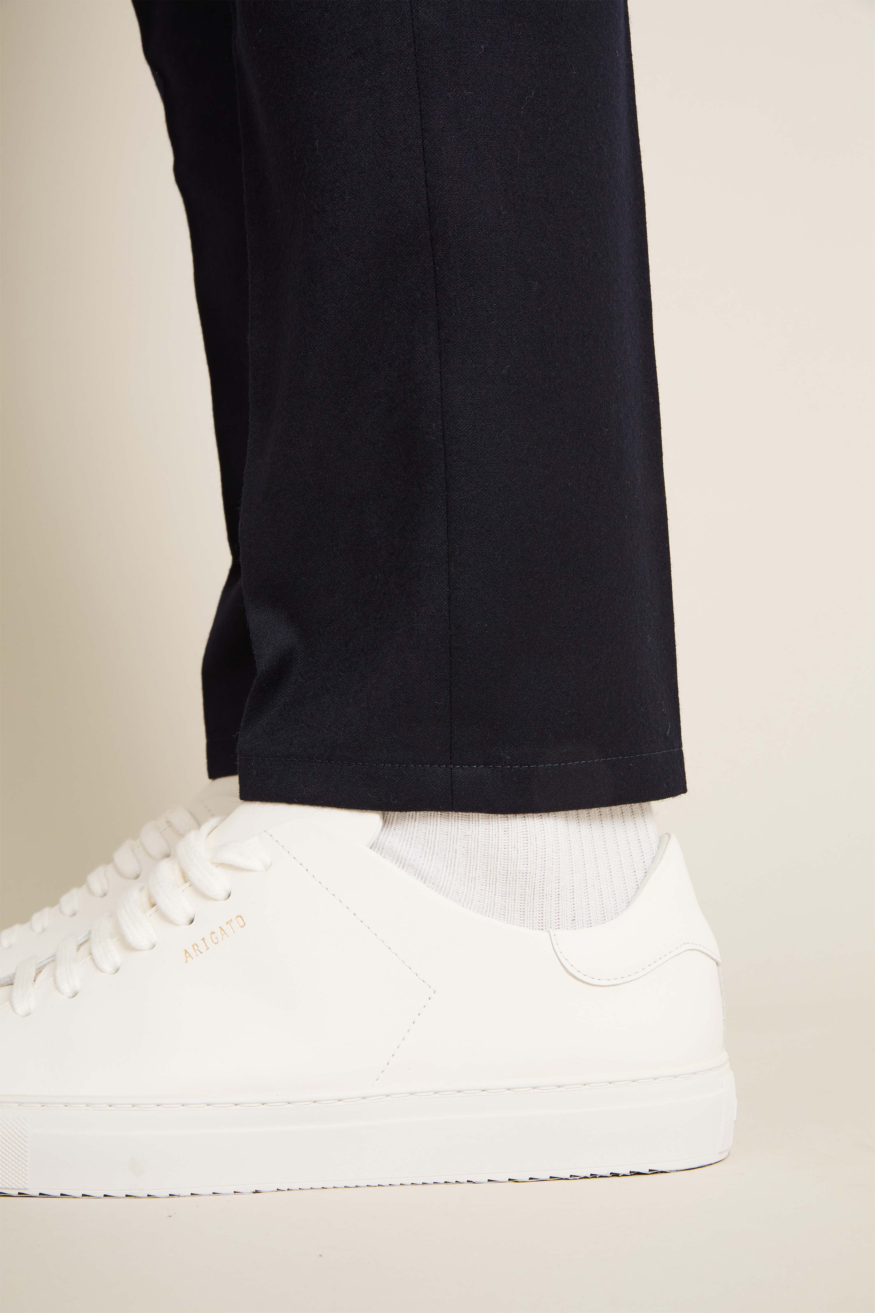 Pantalon flanelle stretch bleu marine