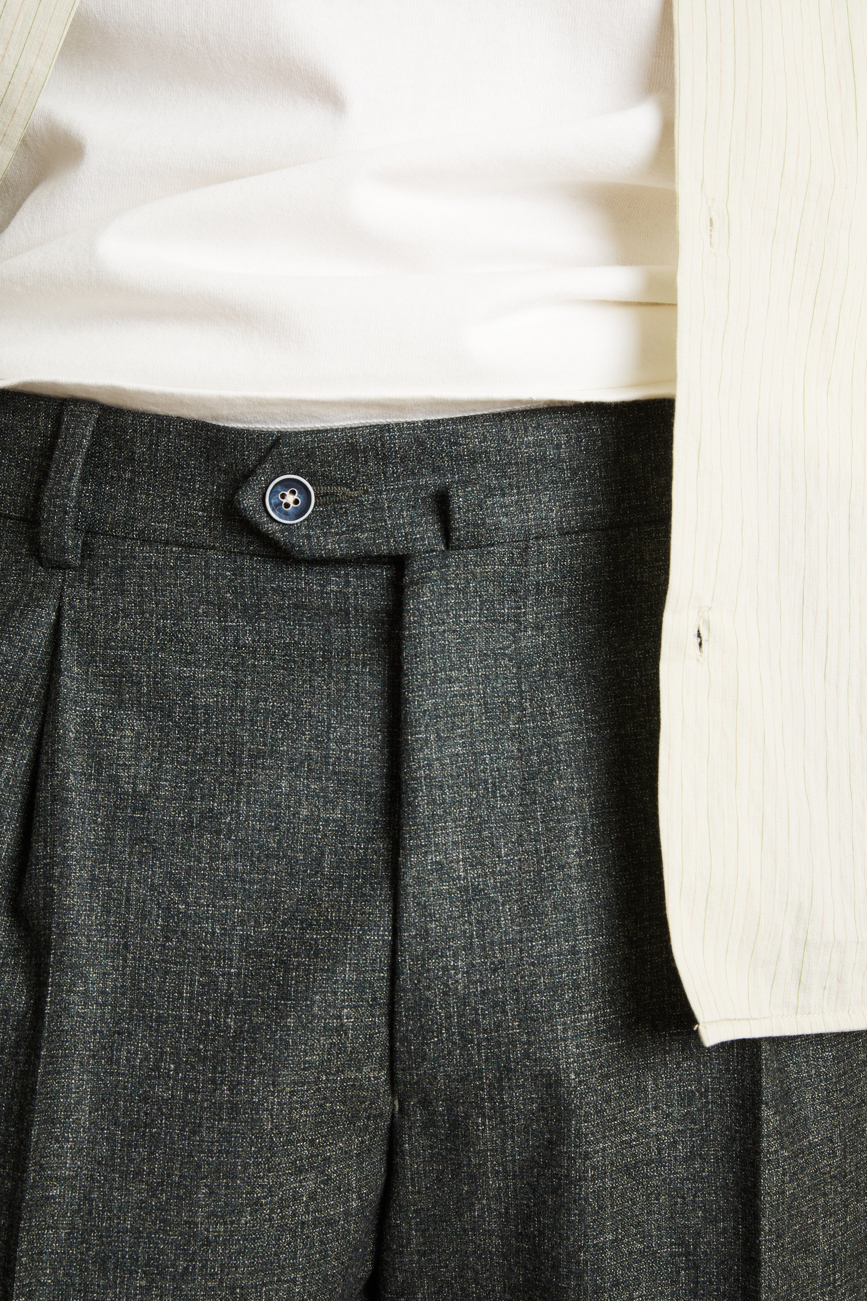 Pantalon à pinces flanelle vert