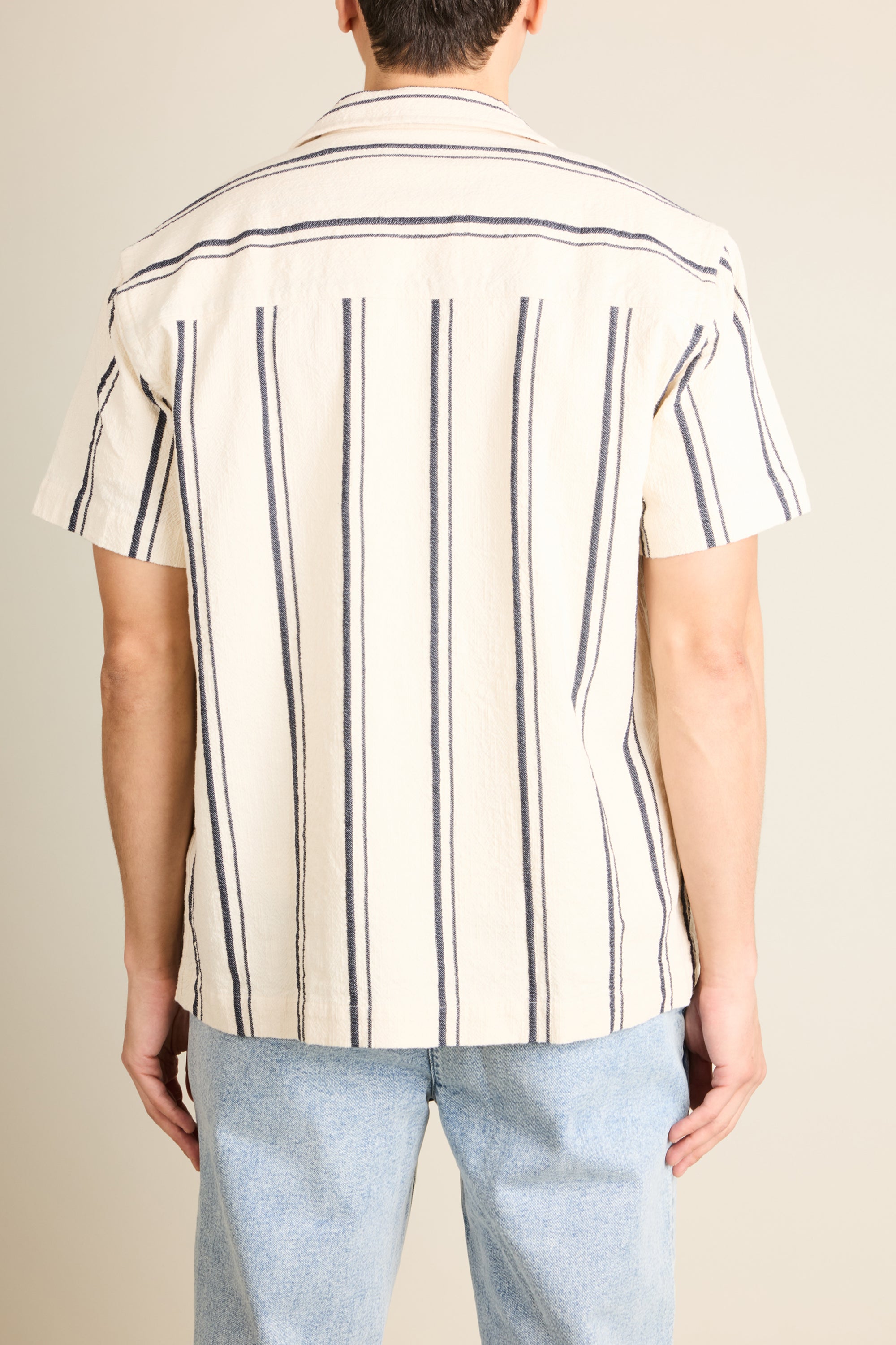 Chemise rayée écrue