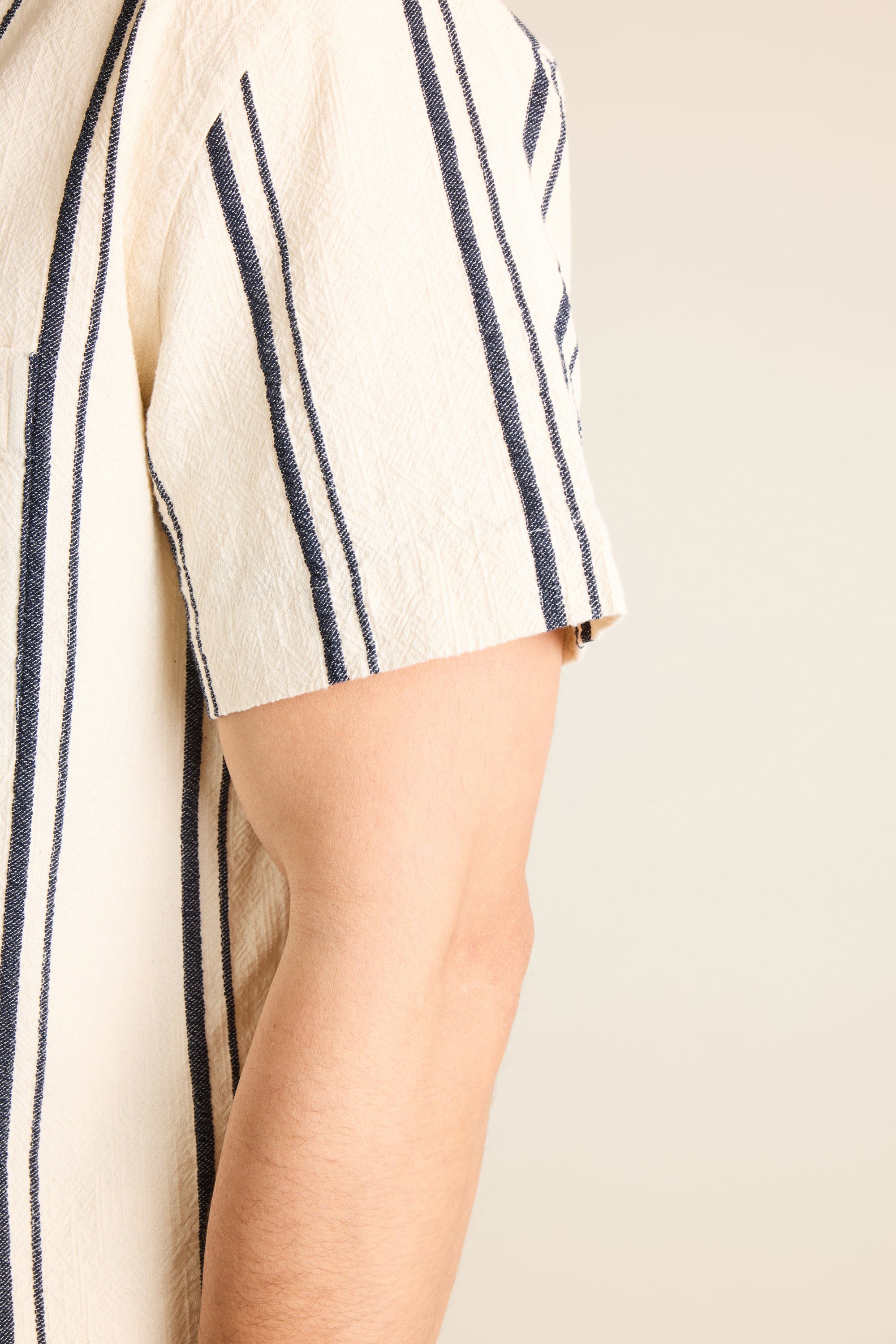 Chemise rayée écrue