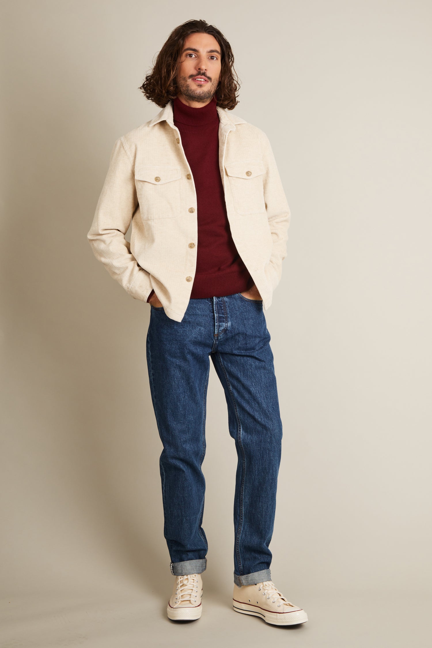 Stone blue straight jeans