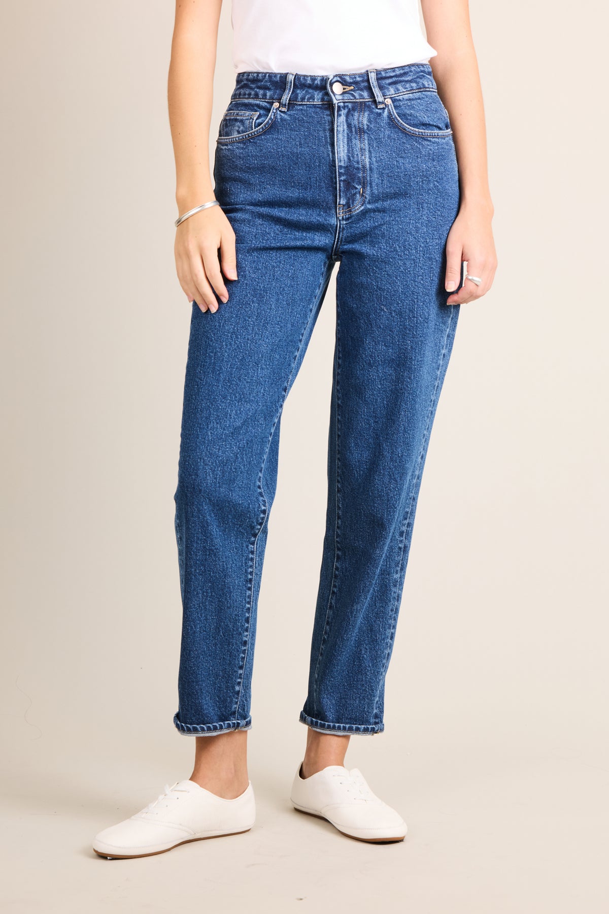 Stone blue mom jeans