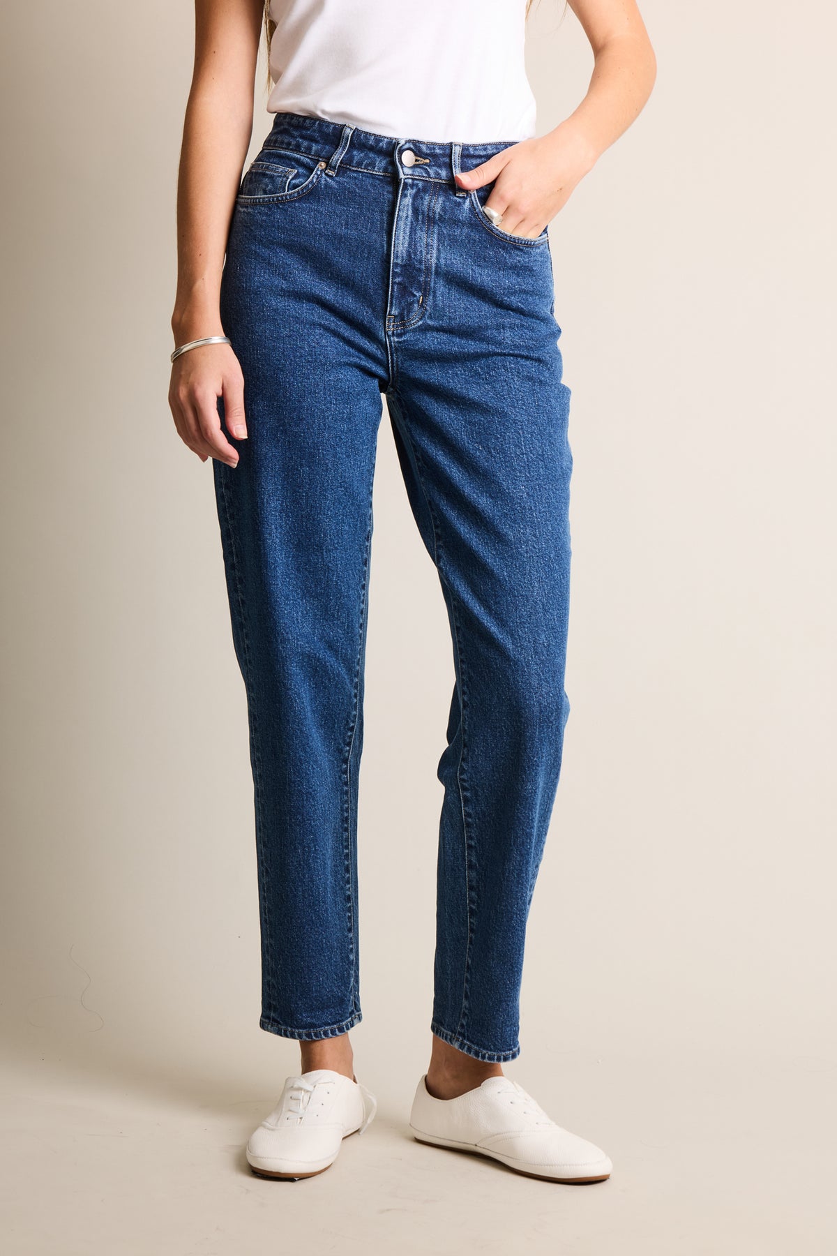 Stone blue mom jeans