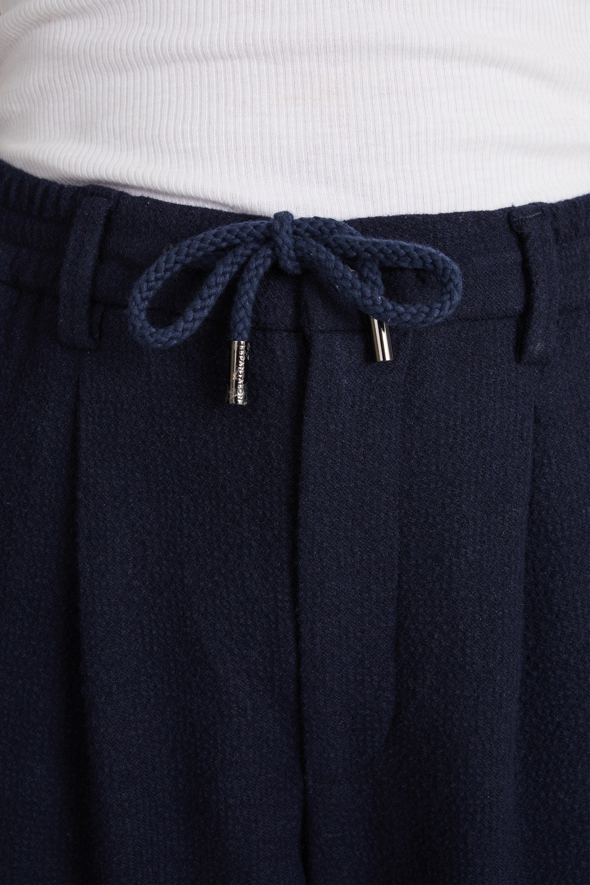 Jogpant seersucker laine bleu marine