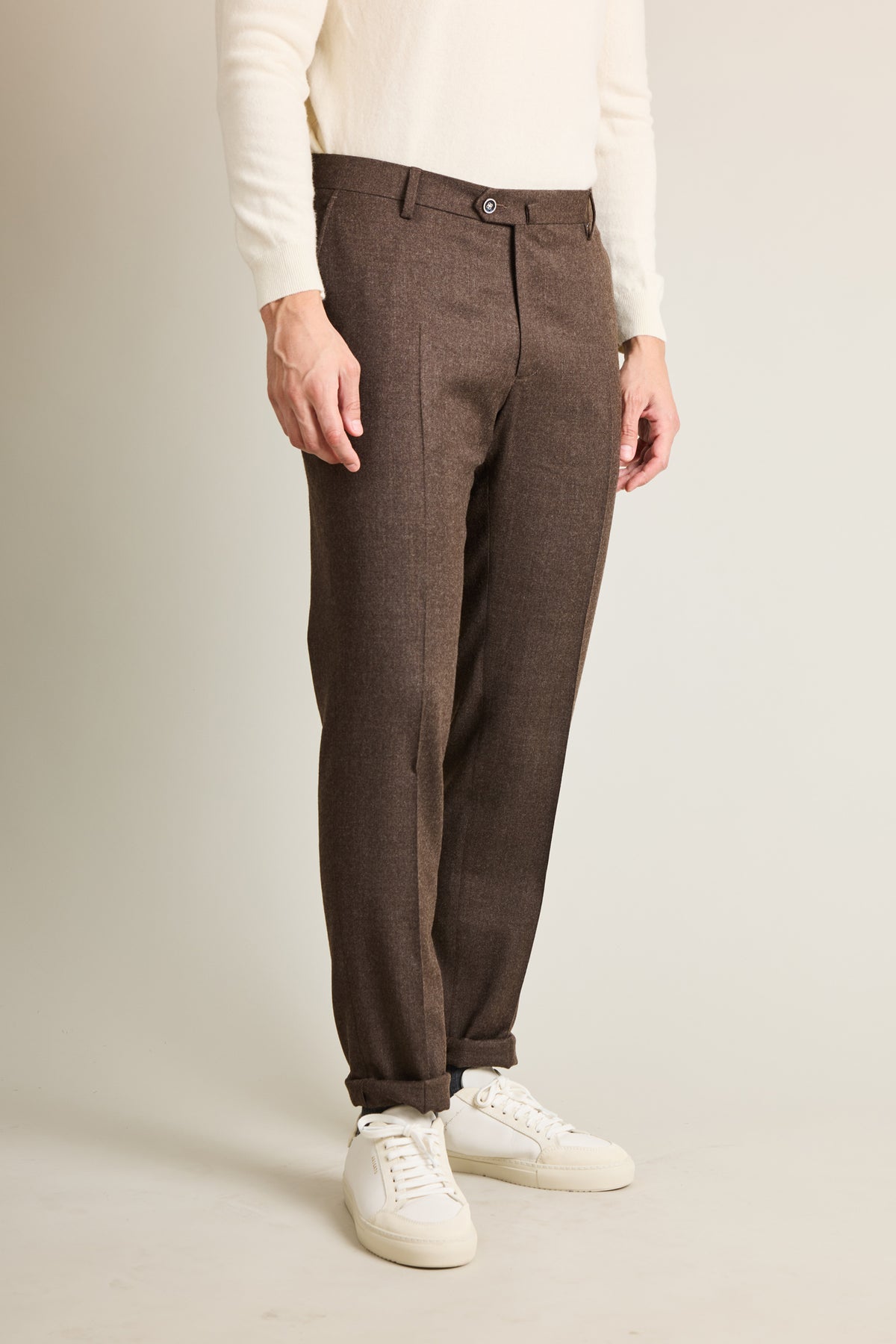 Brown stretch flannel pants