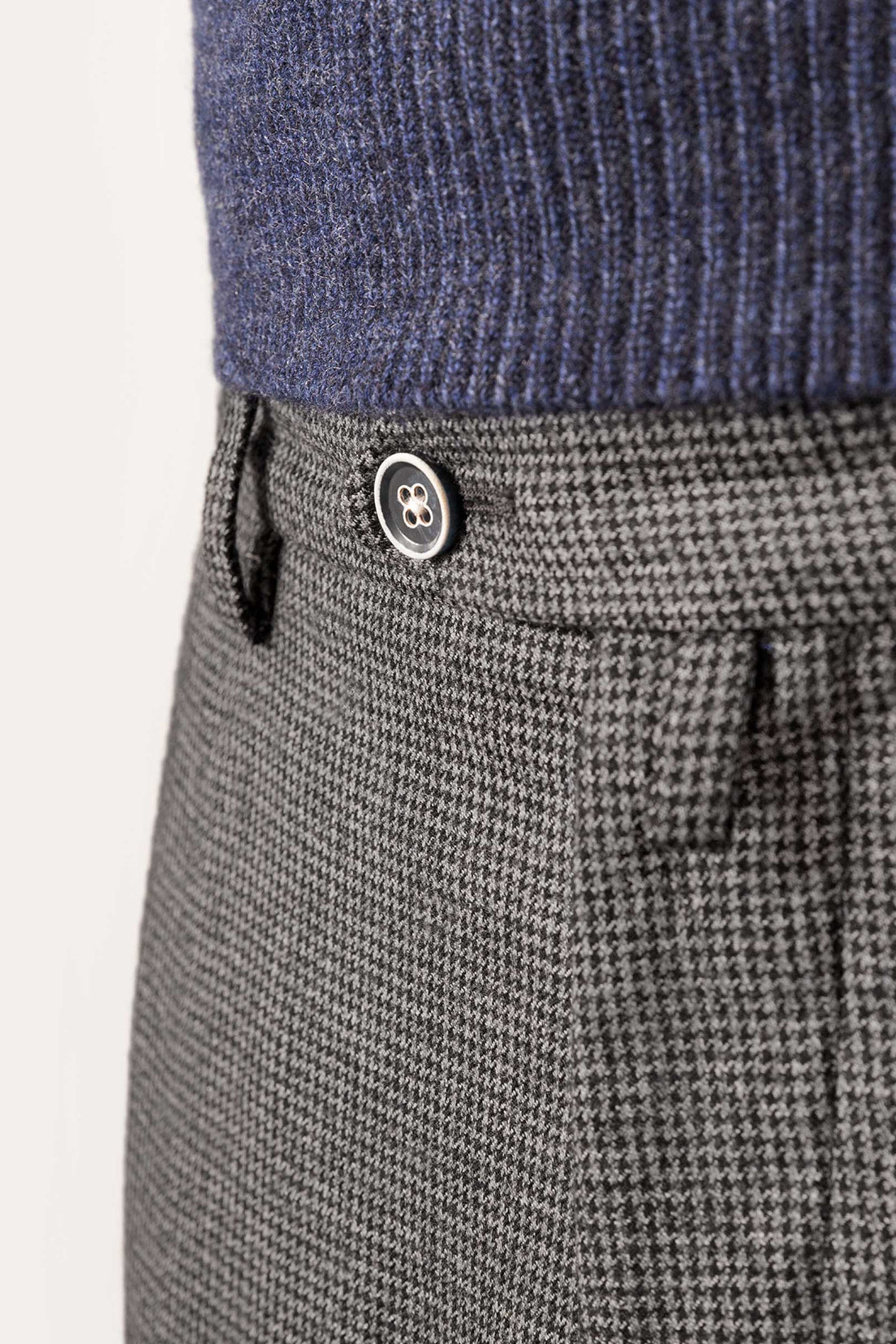 Pantalon Flanelle Pied-de-poule Gris v1