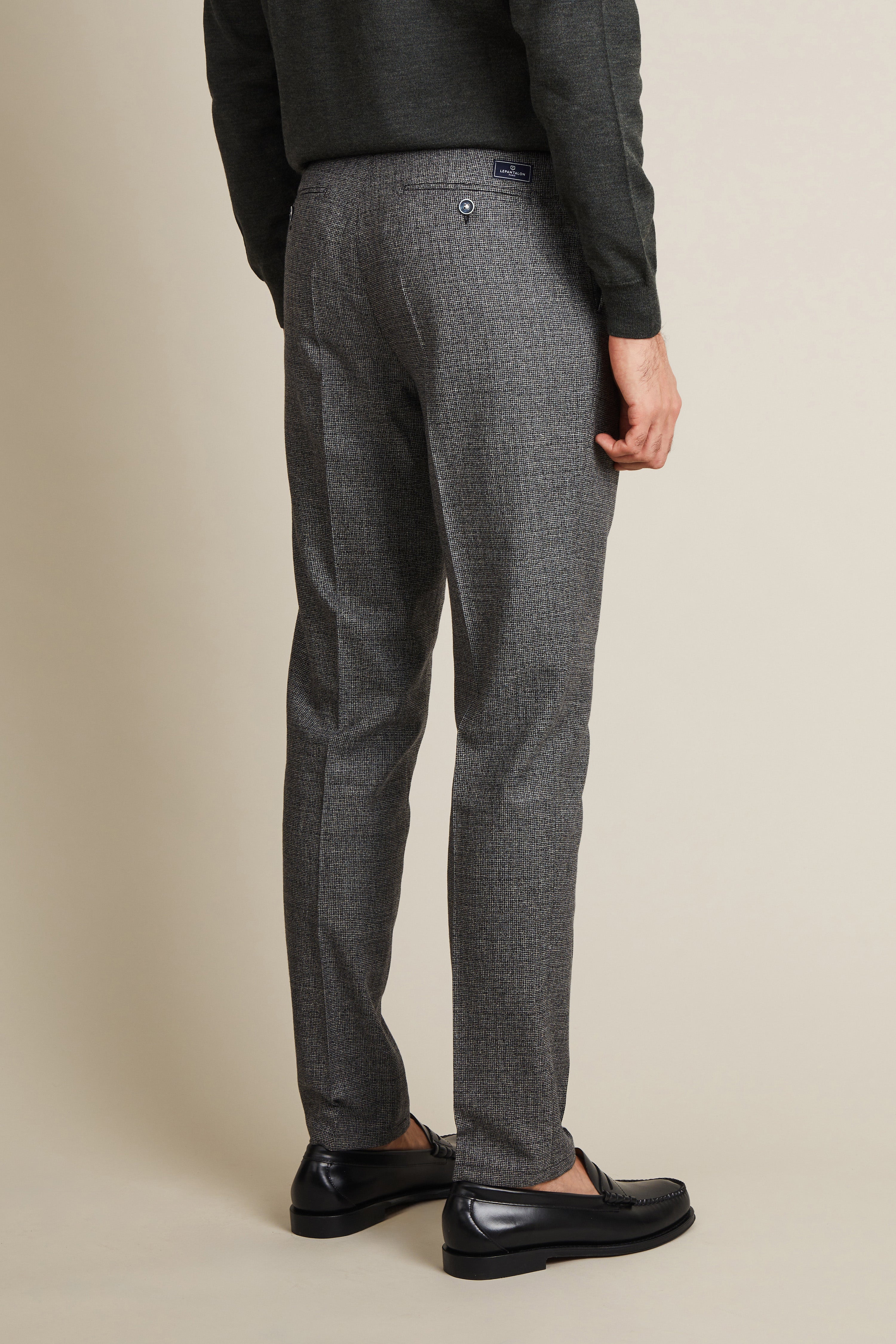 Grey Pleated Flannel Pants