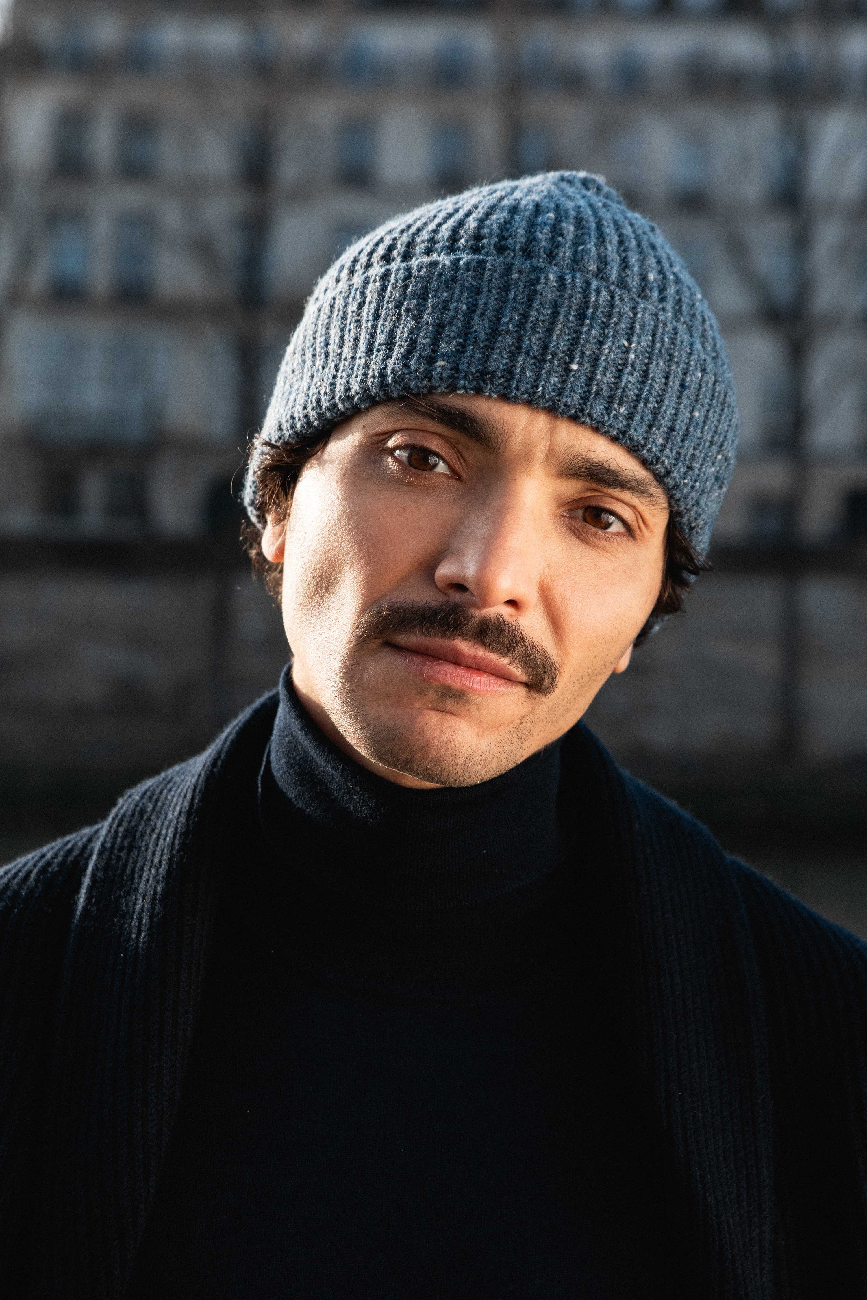 Blue woolly hat
