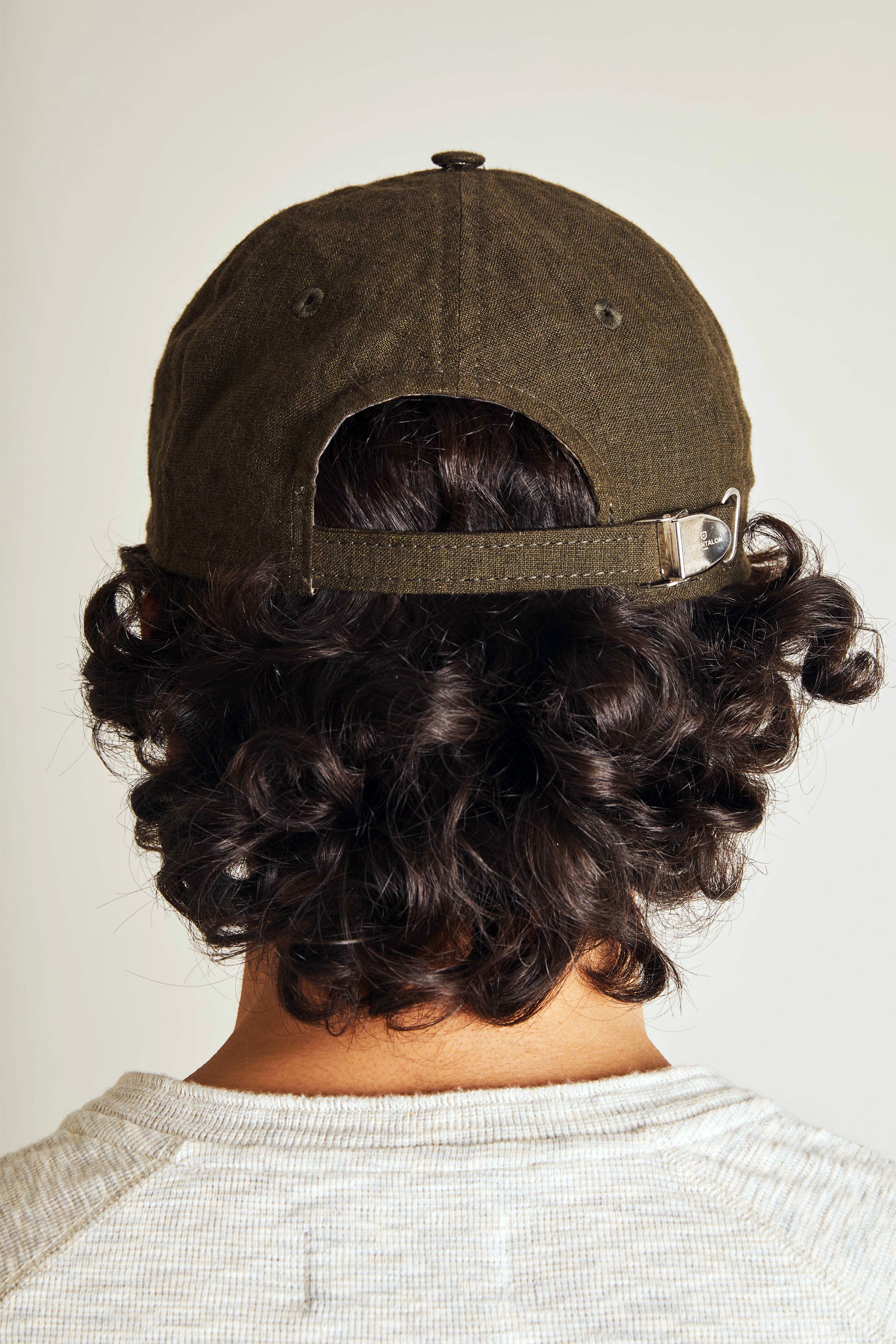 Casquette coton lin kaki