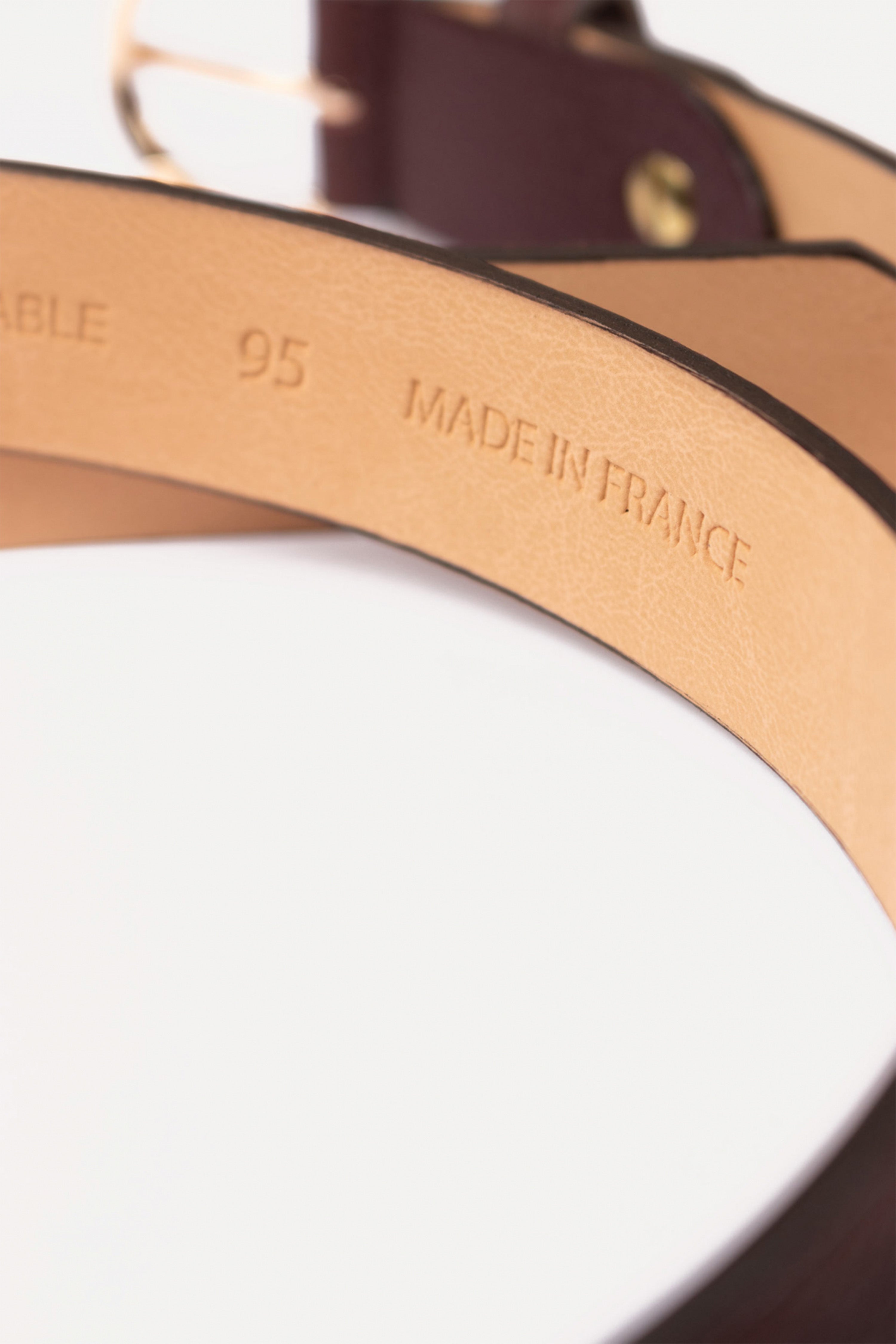 Burgundy leather belt