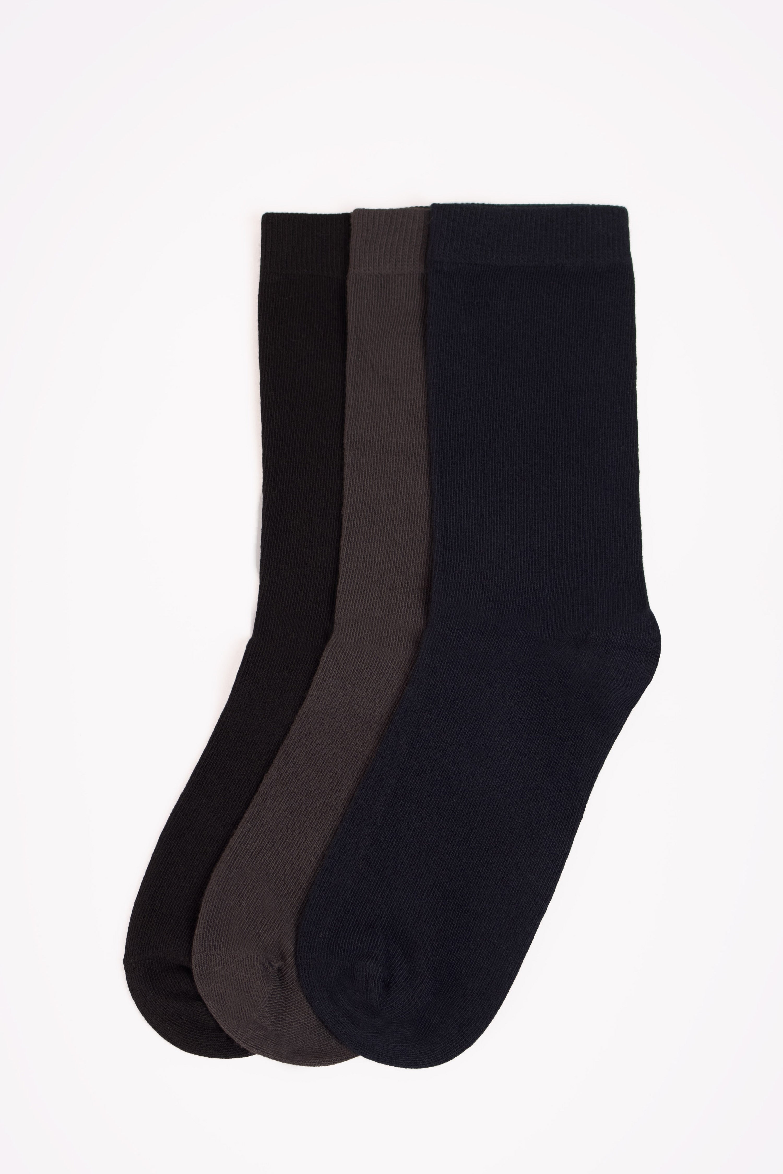 Pack 3 Chaussettes Noir Gris Bleu