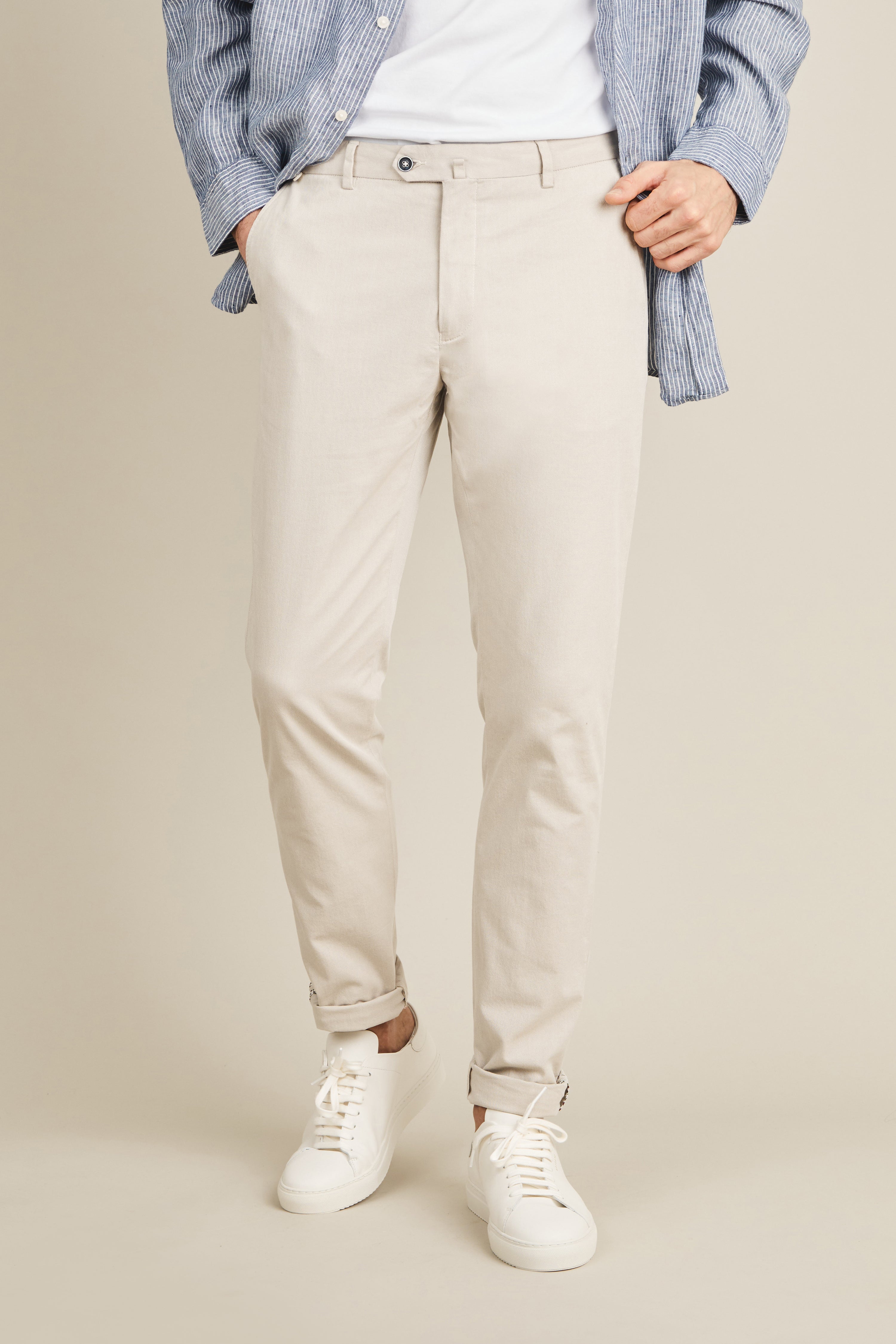 Beige airy chinos