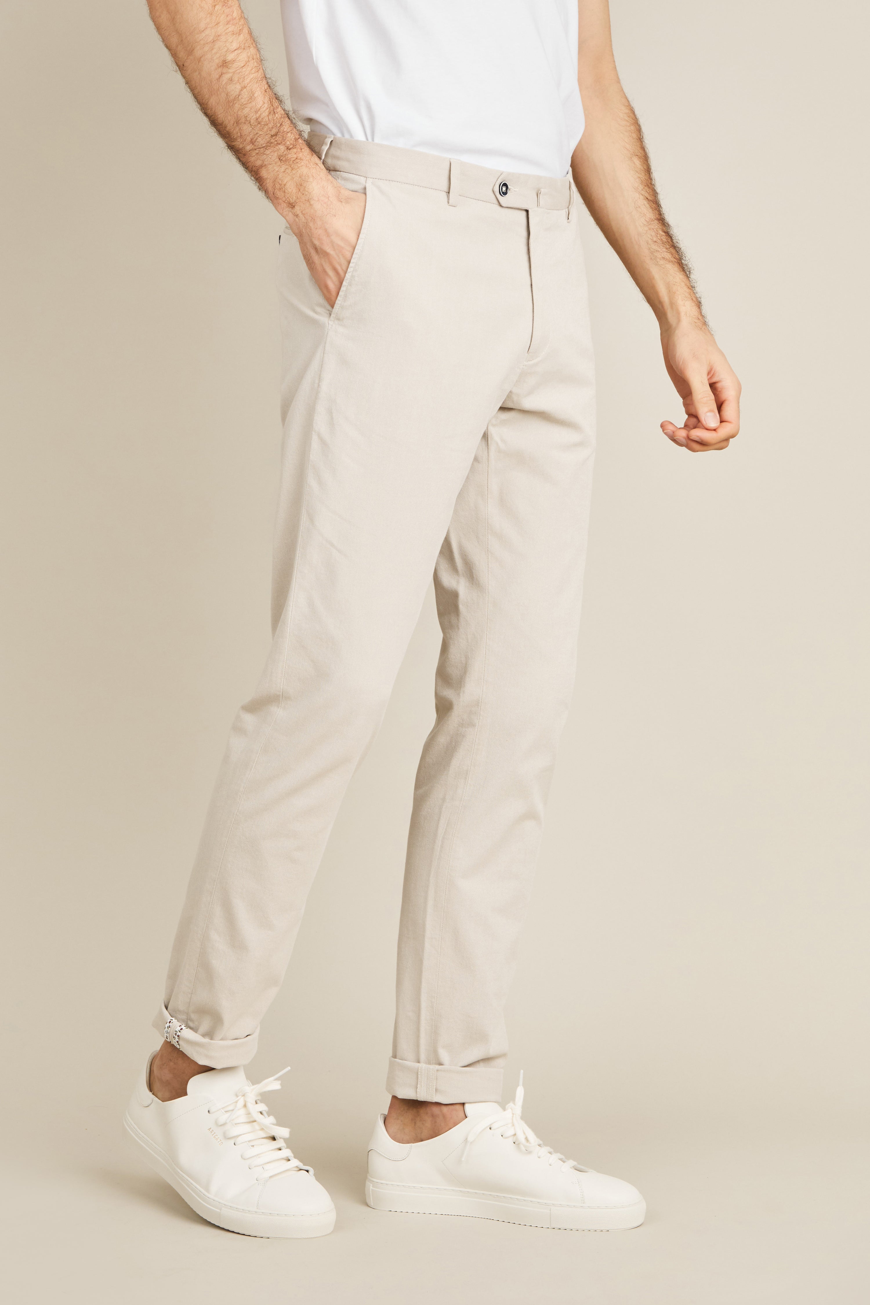 Beige airy chinos