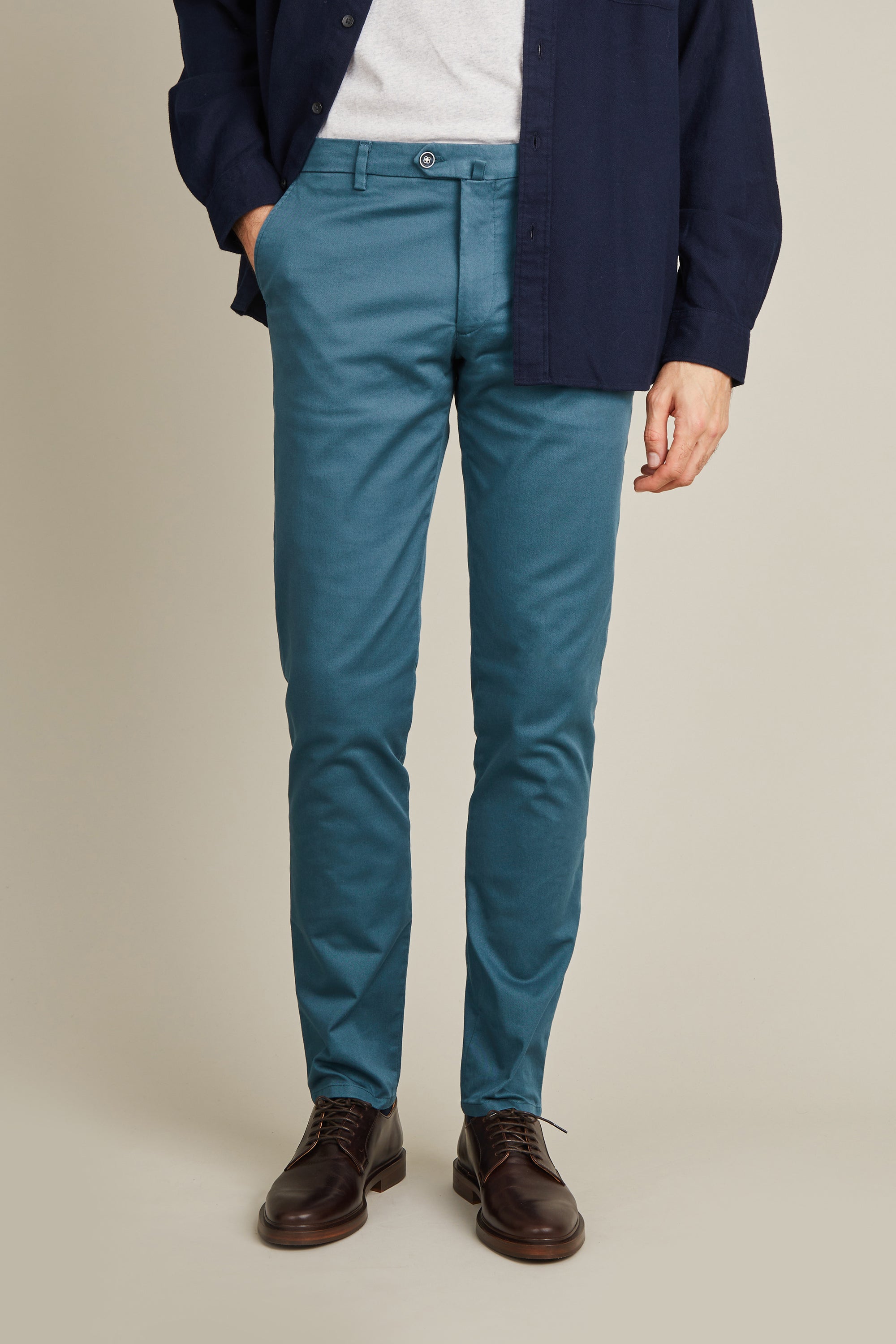 Men's Peacock Blue Chino Pants | LePantalon Men's Peacock Blue Chino Pants | LePantalon