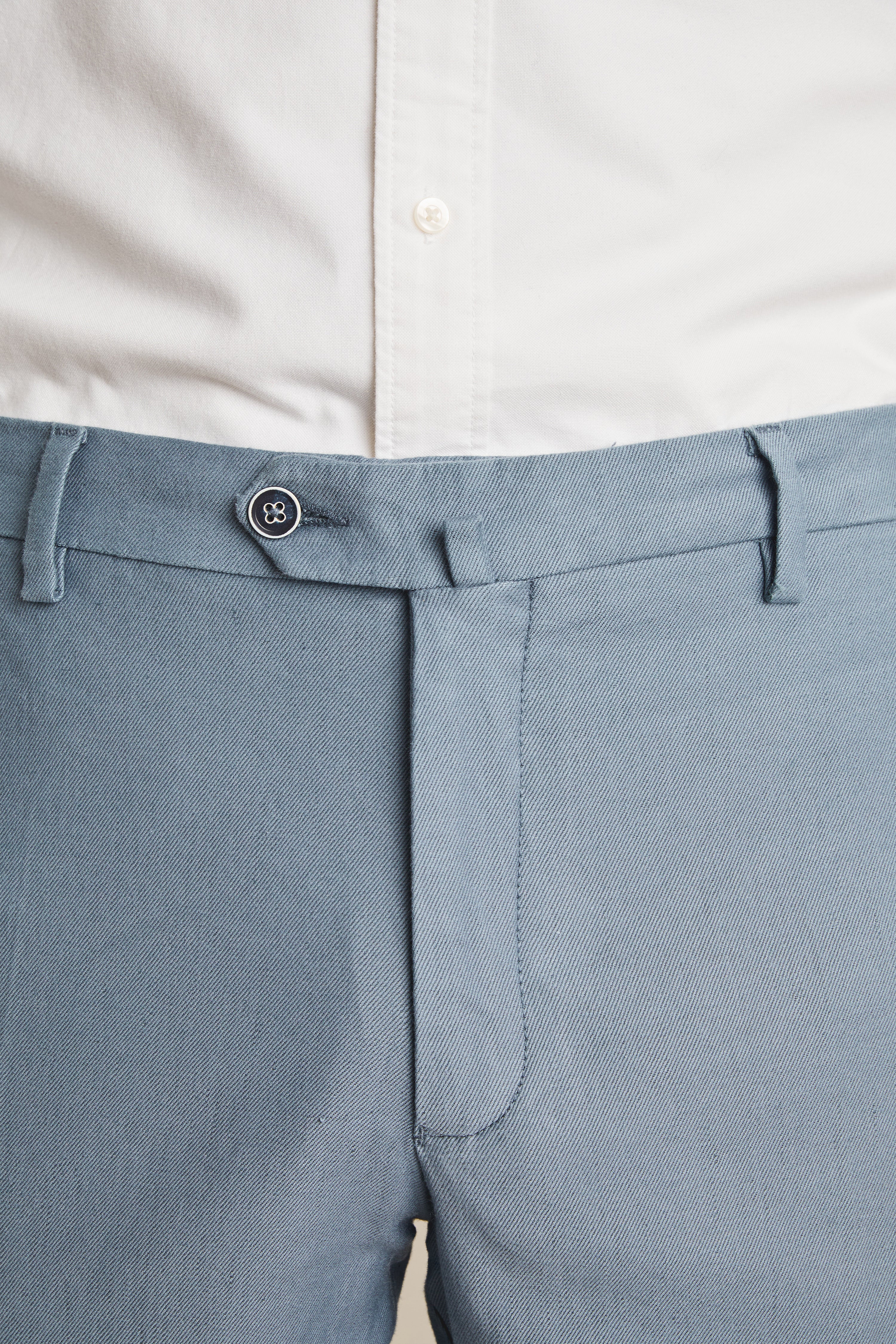 Chino coton-lin bleu jasmin