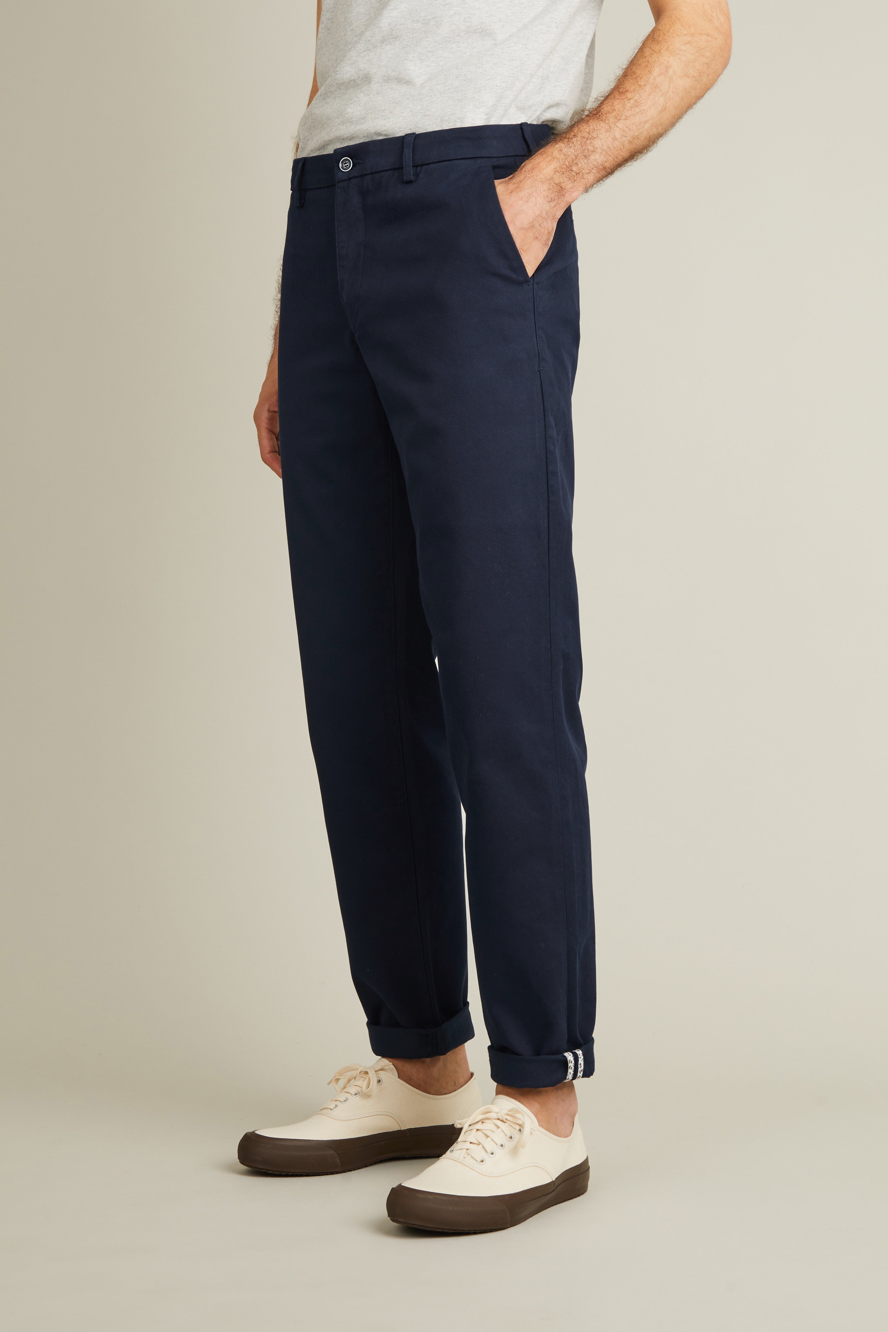 Chino droit bleu marine