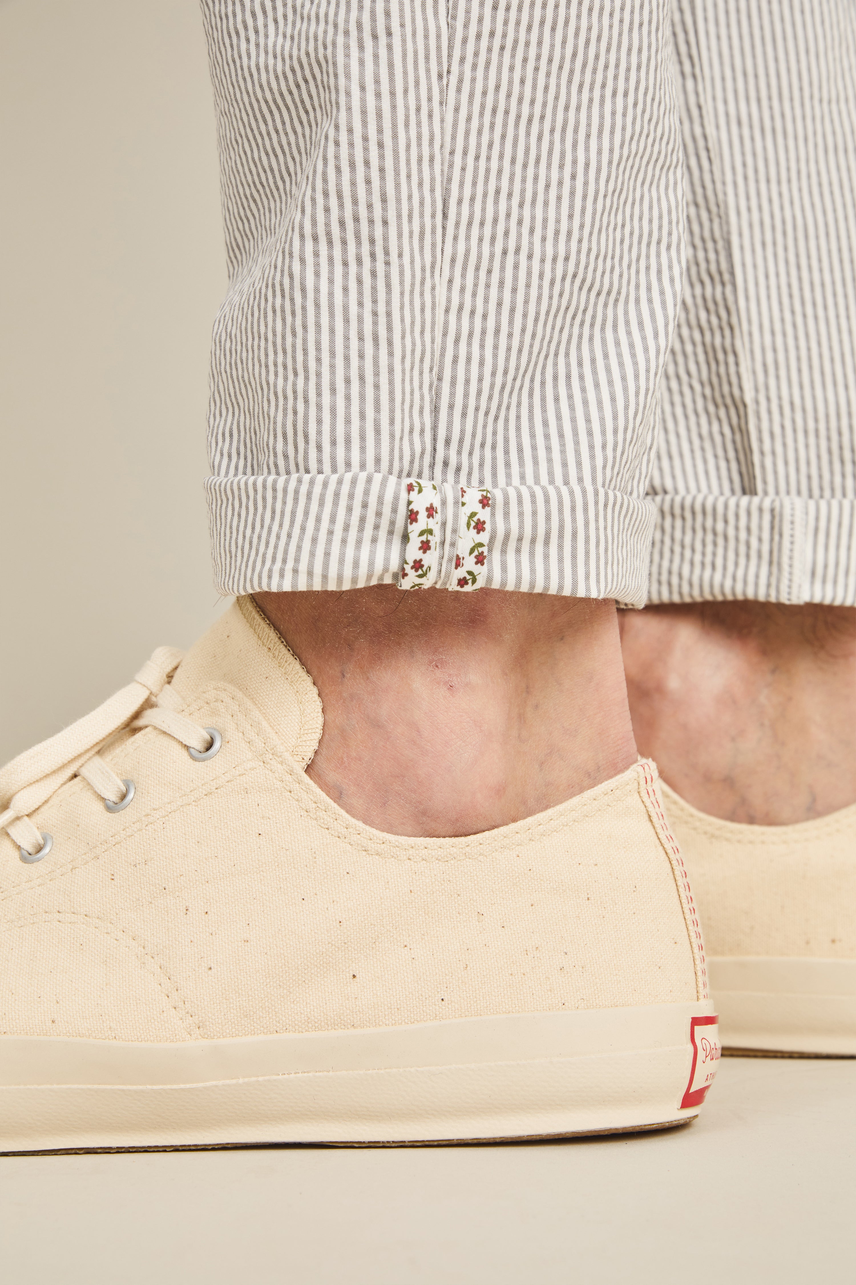 Striped seersucker chinos