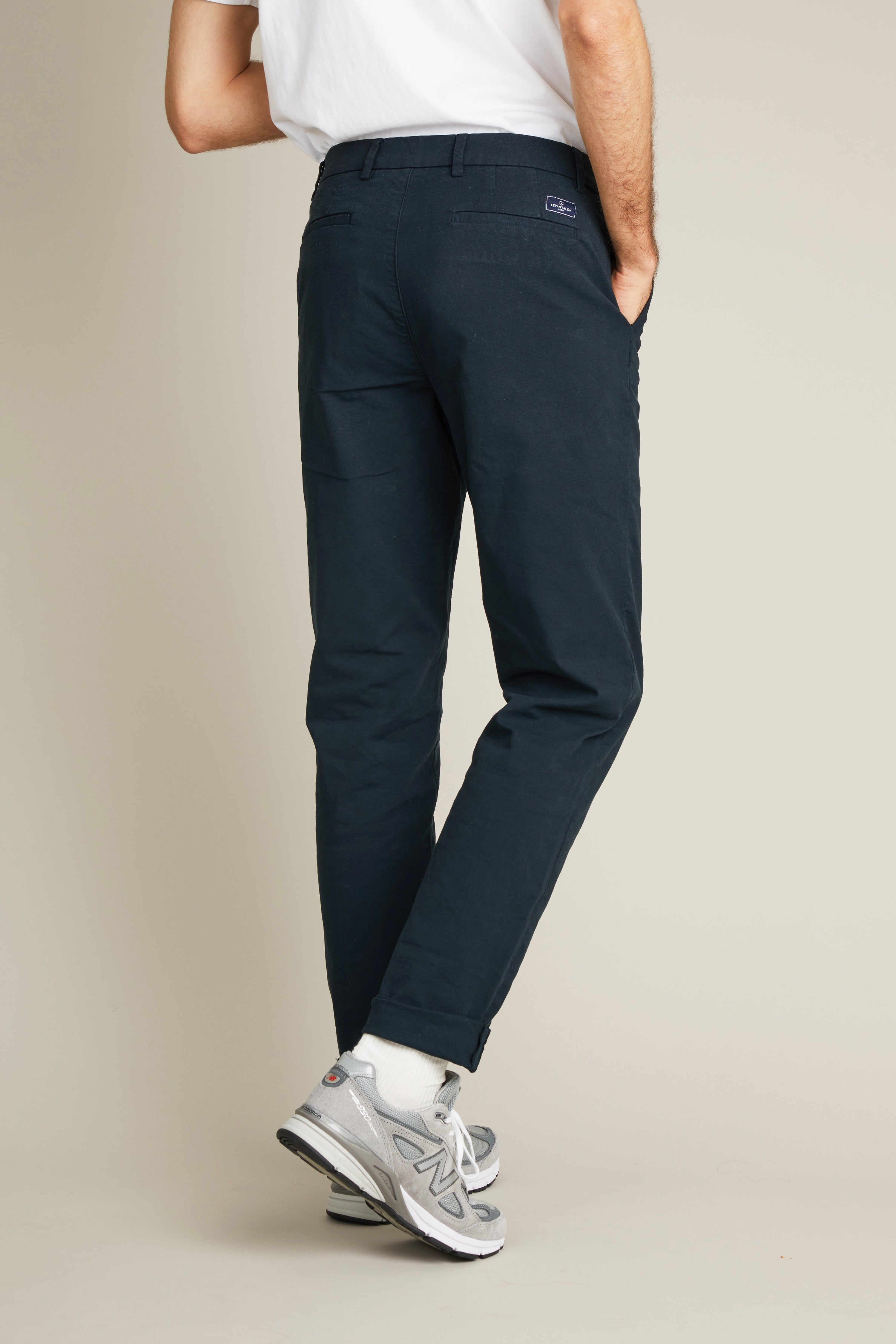 Navy blue sports chinos