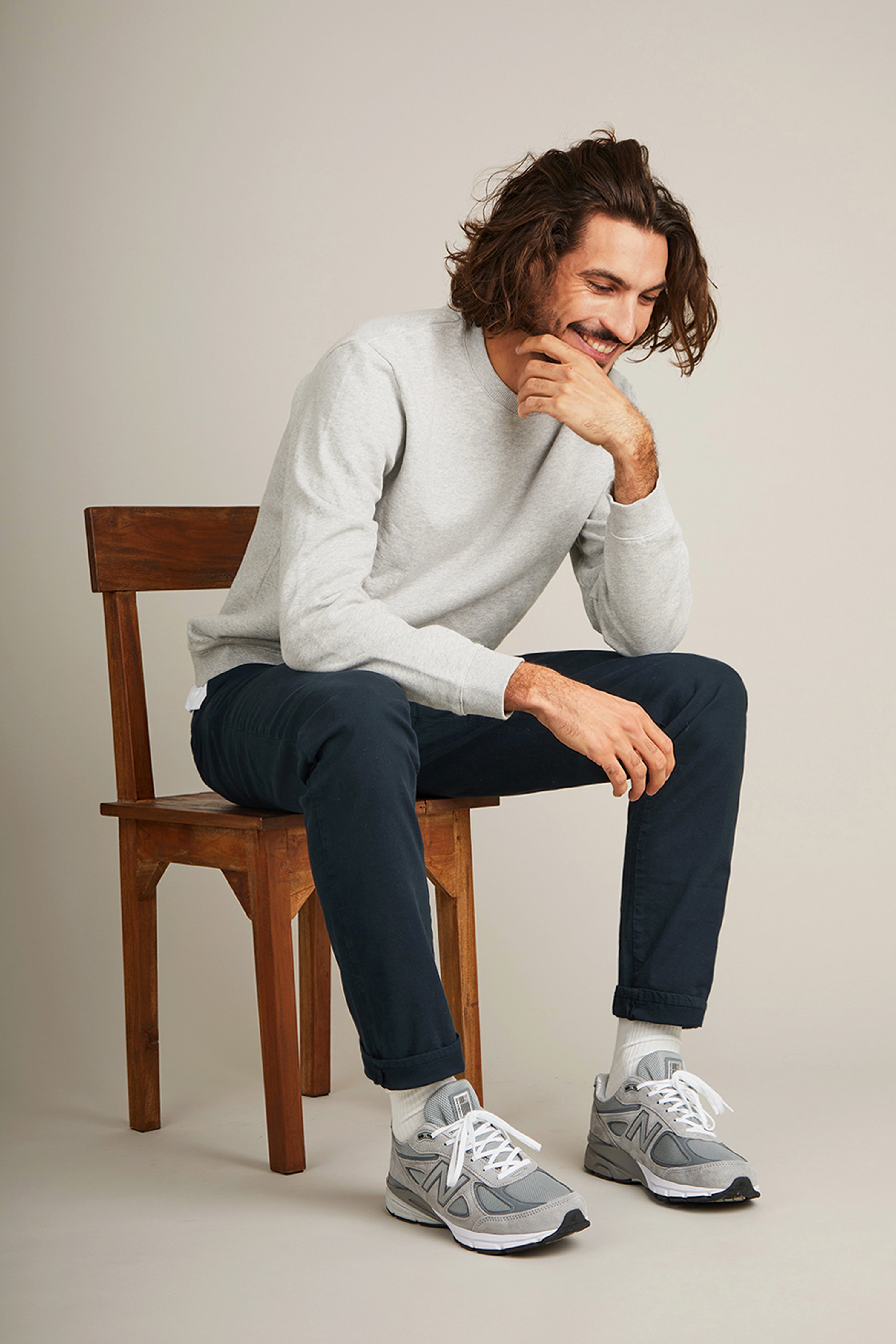 Navy blue sports chinos