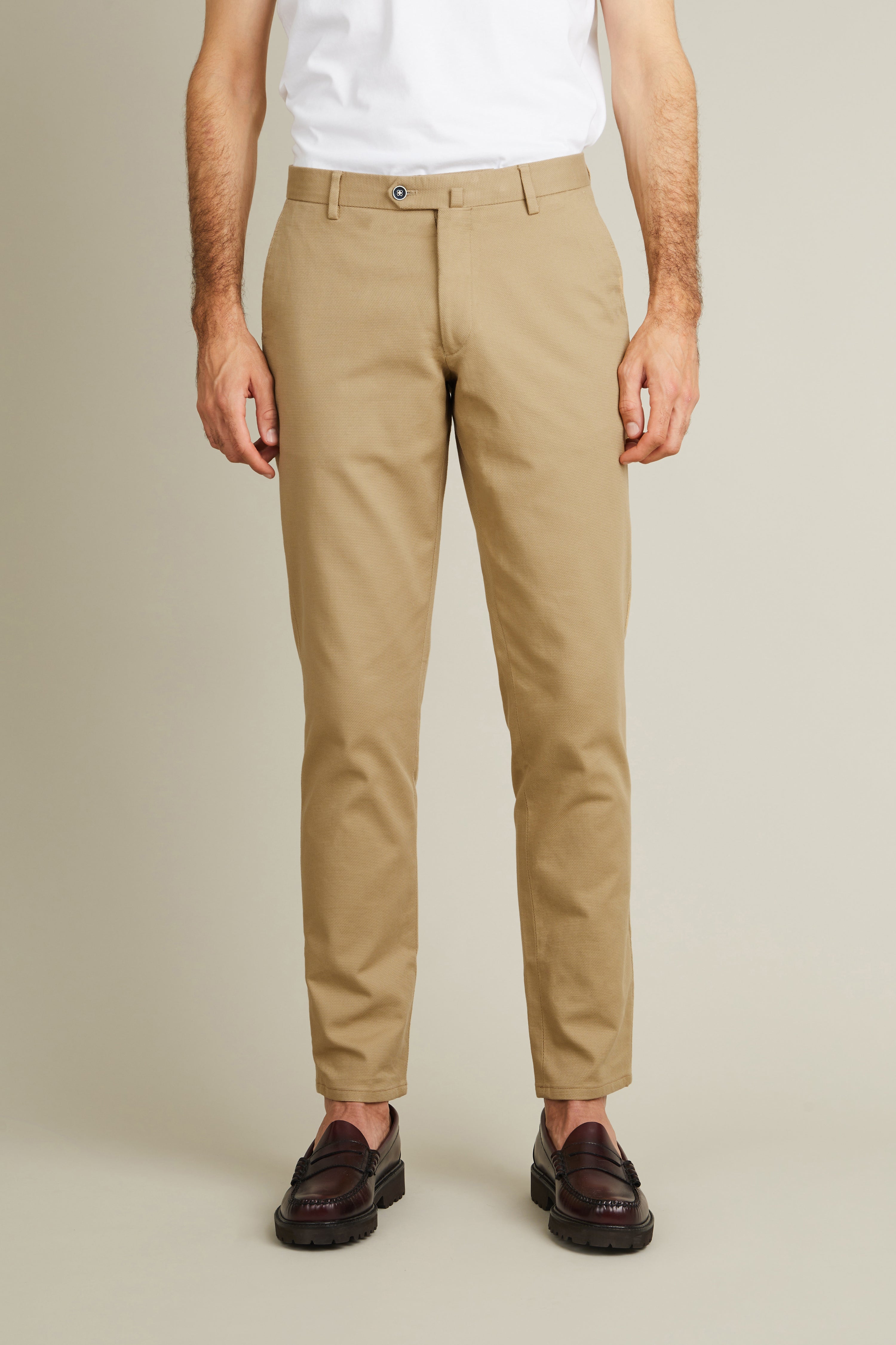 Chino texturé beige