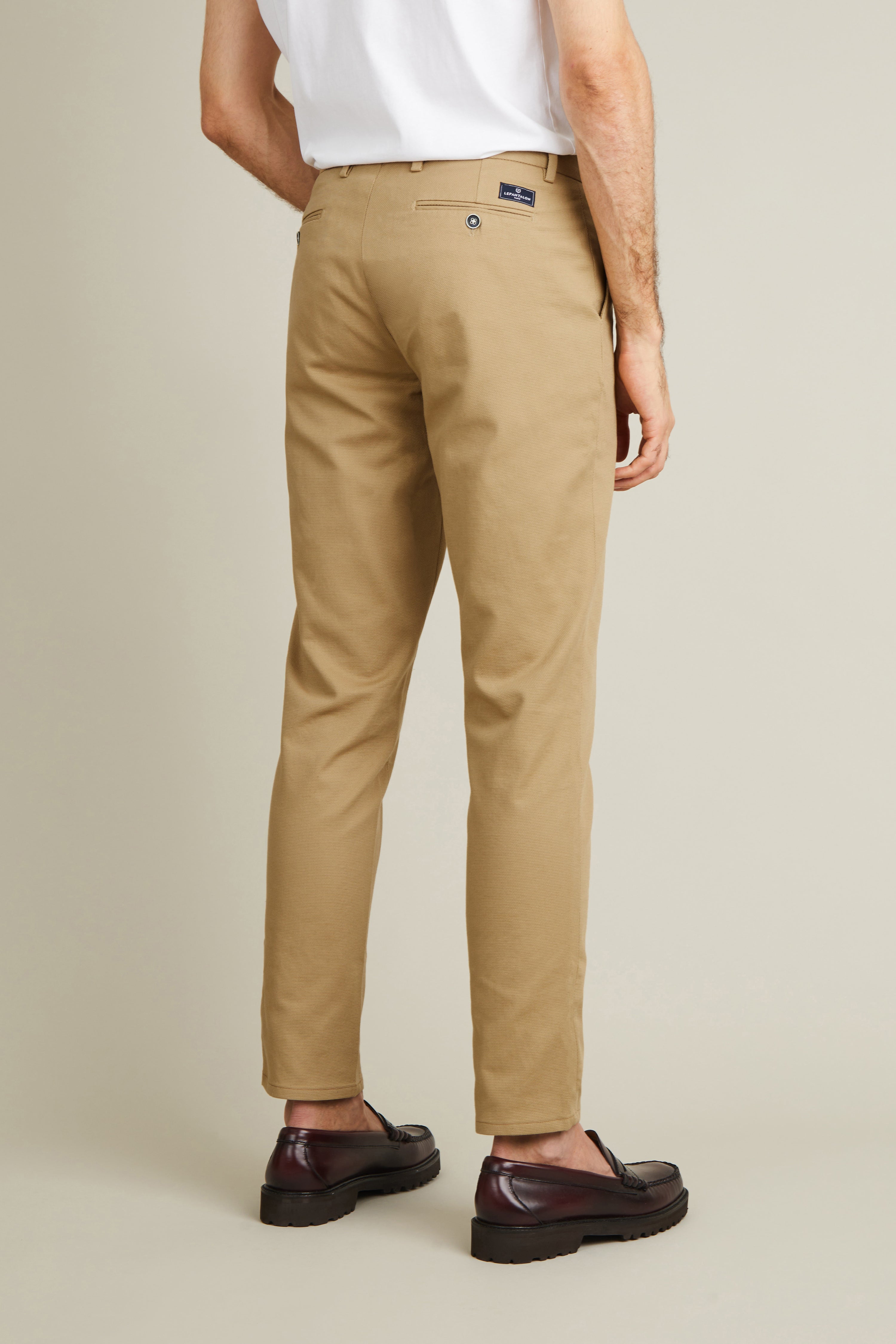Chino texturé beige