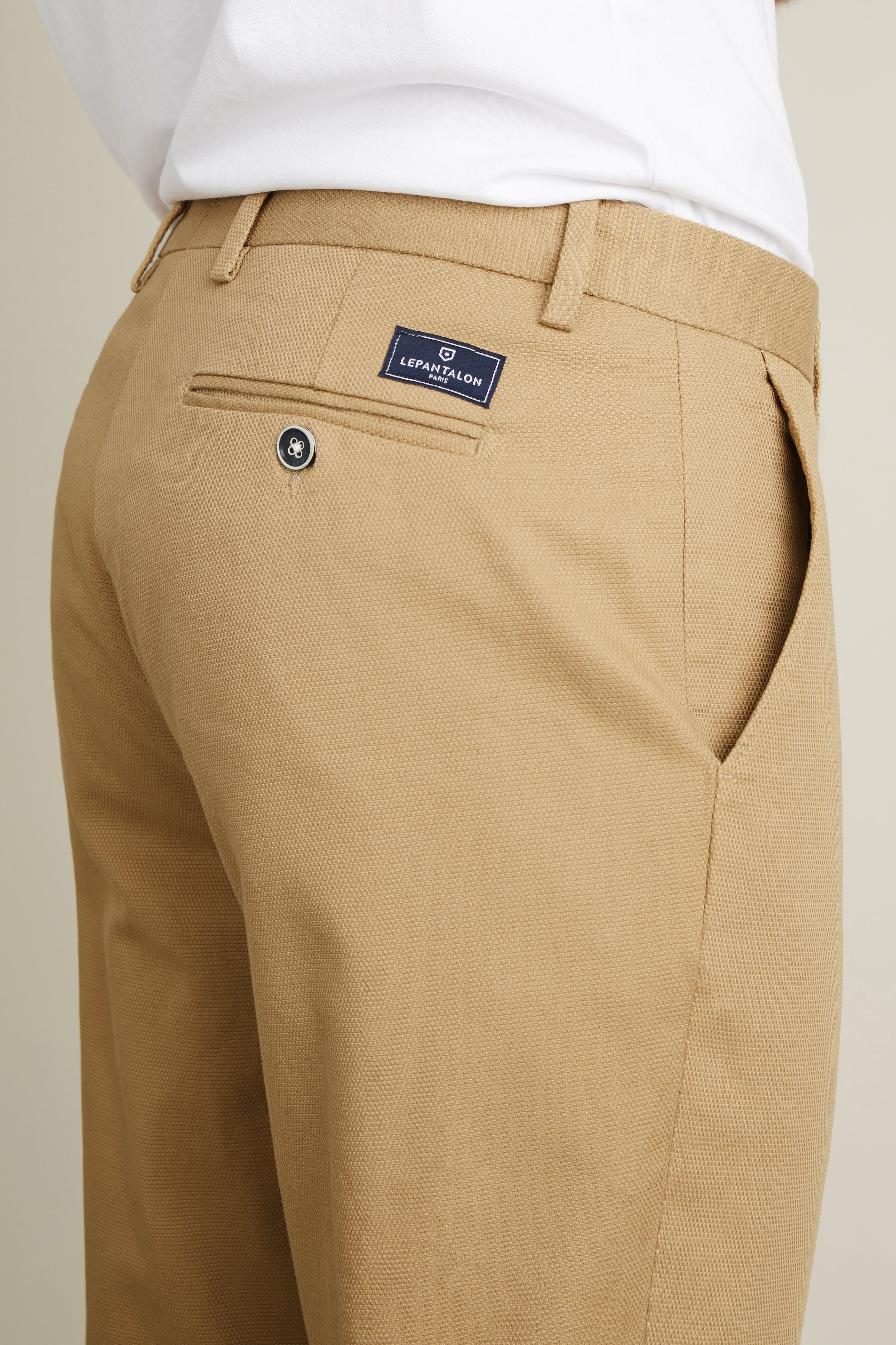 Chino texturé beige