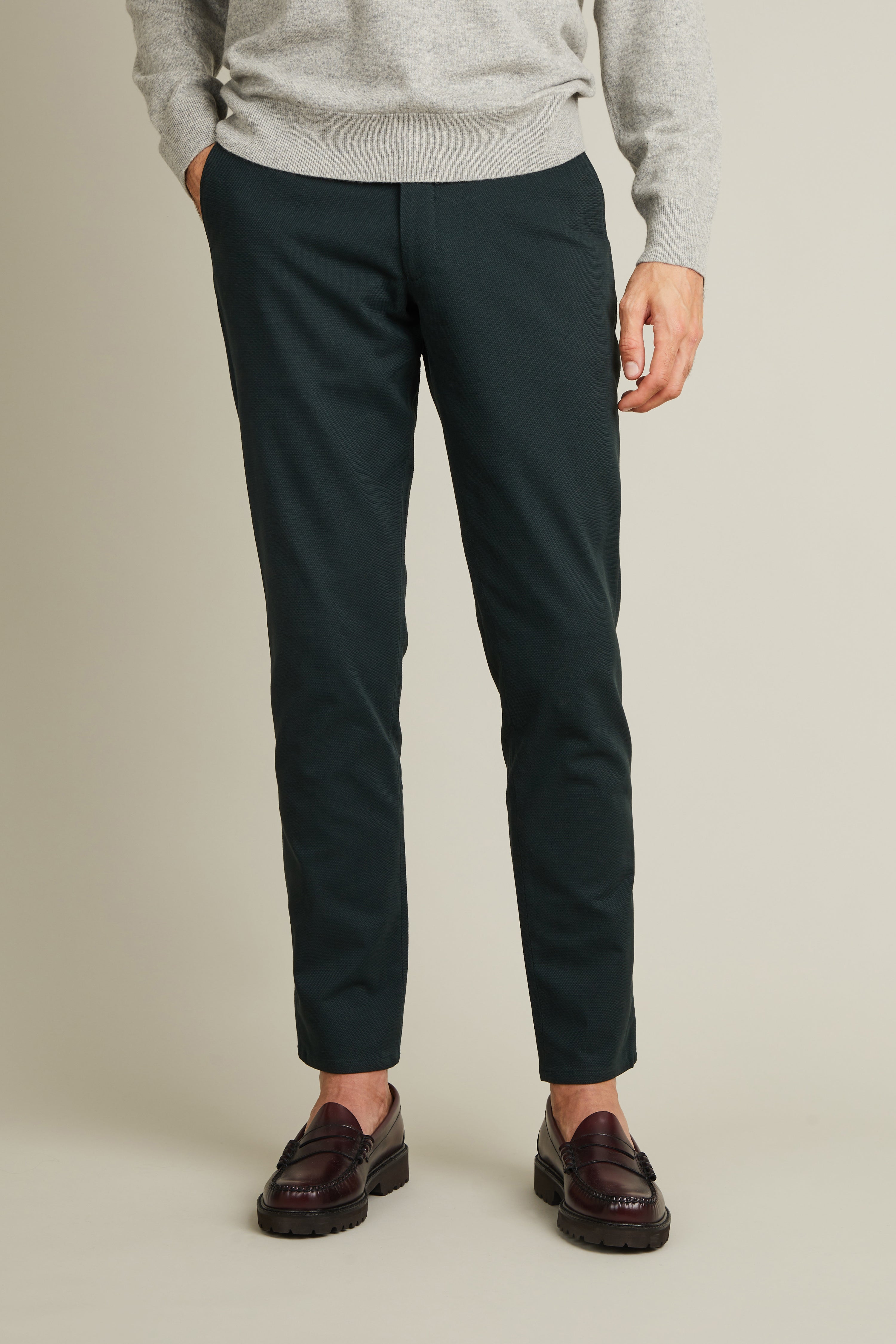 Chino texturé vert anglais