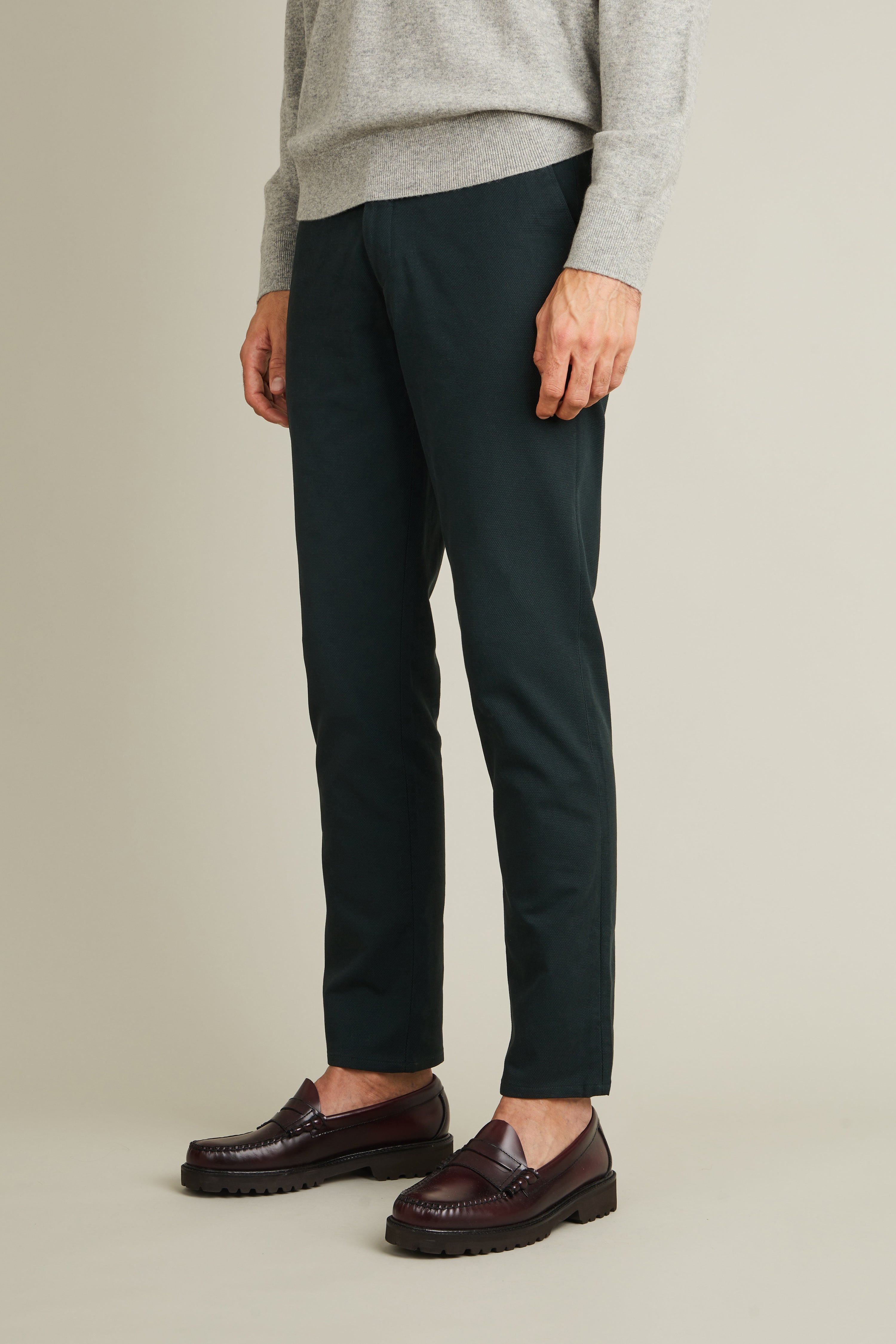 Chino texturé vert anglais