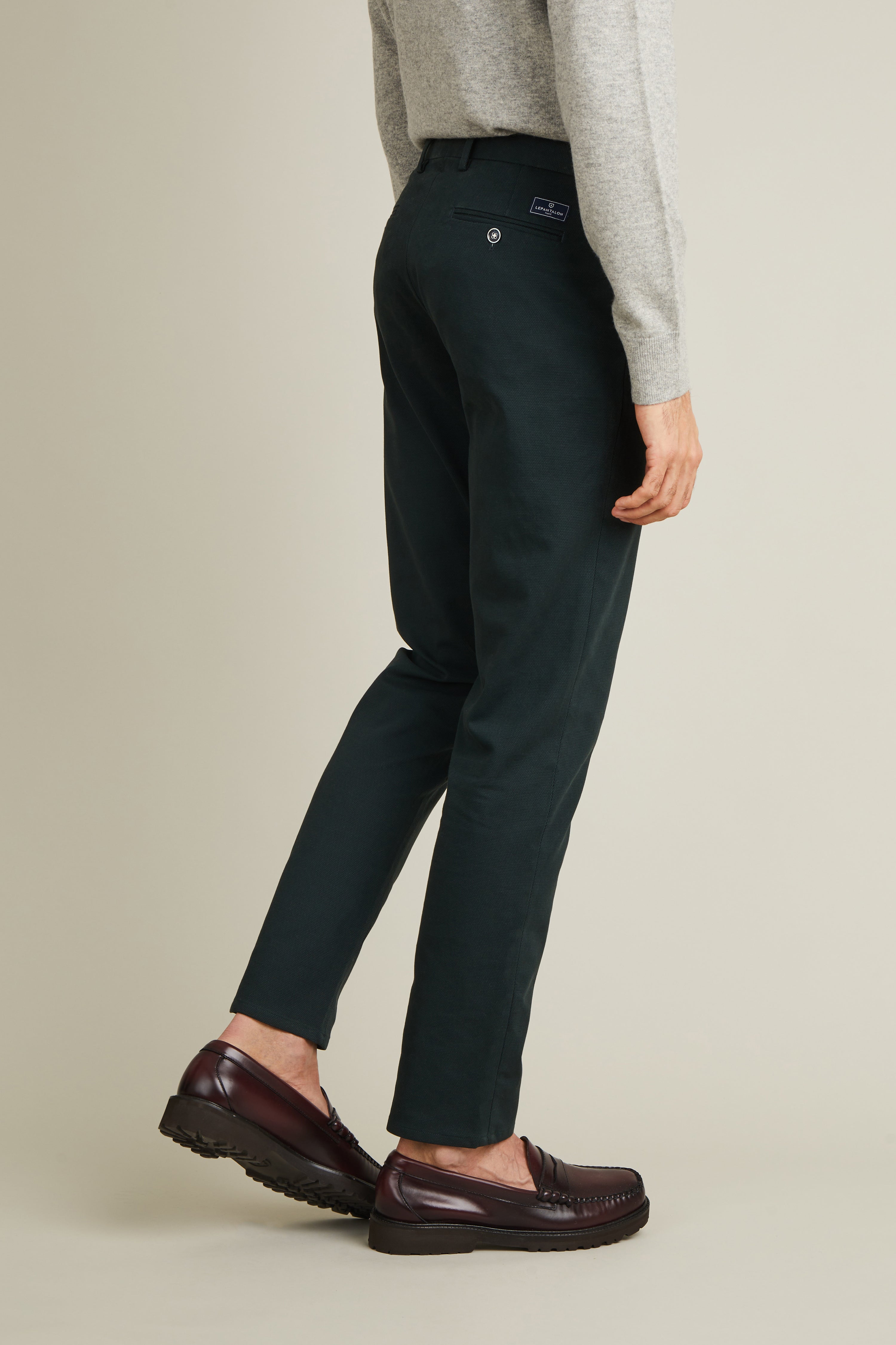 Chino texturé vert anglais