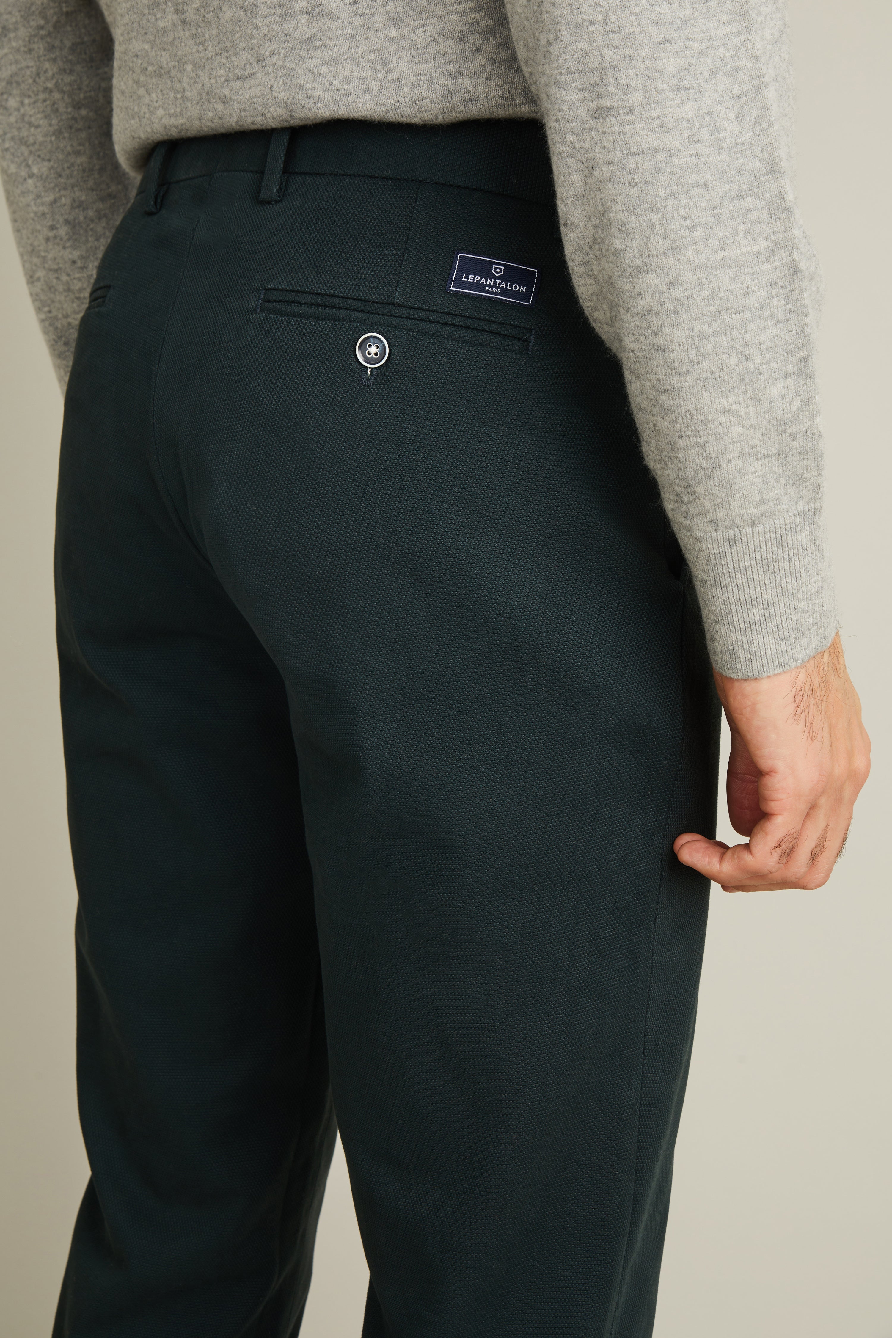 Chino texturé vert anglais