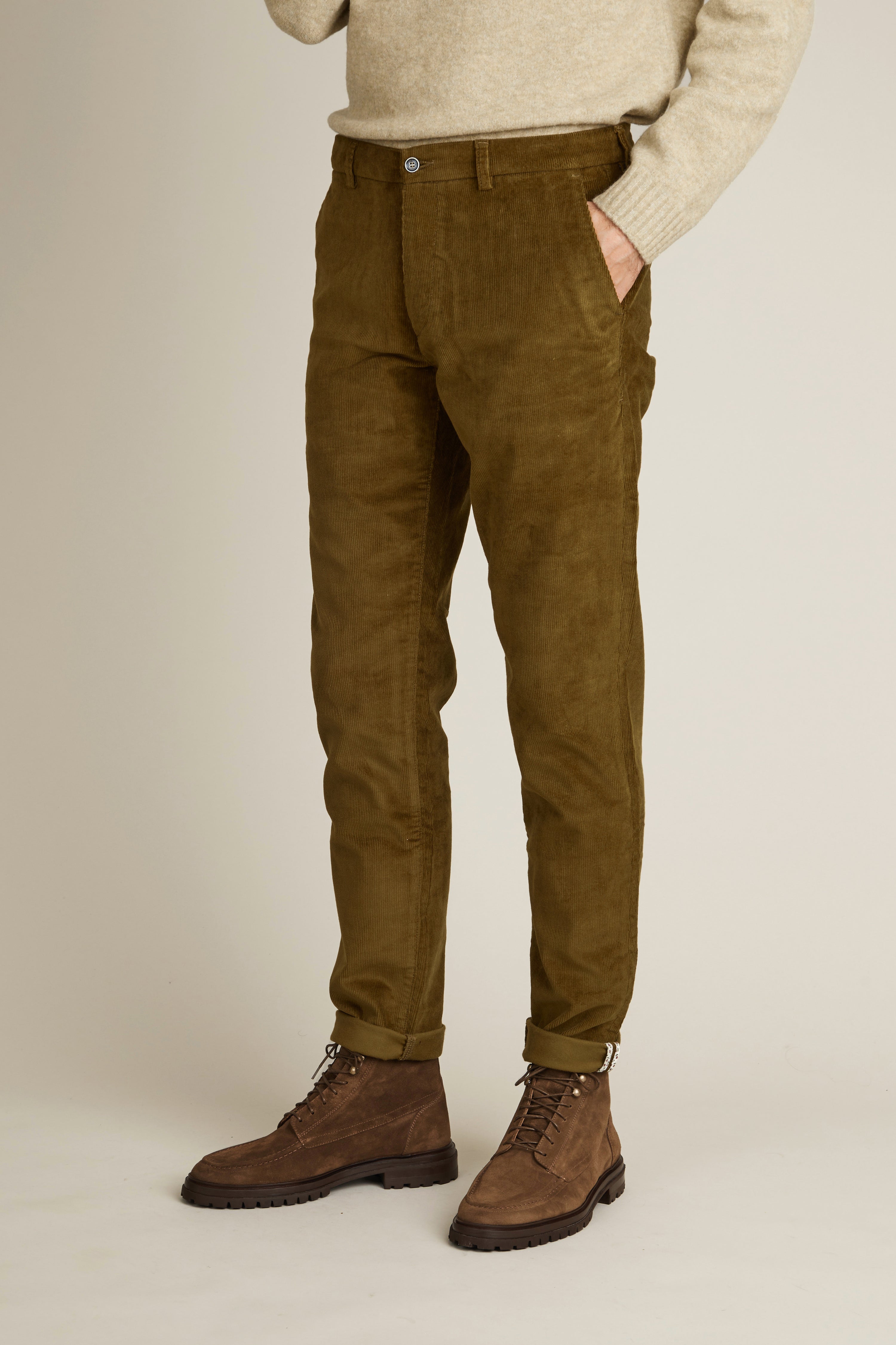 Chino velours bronze