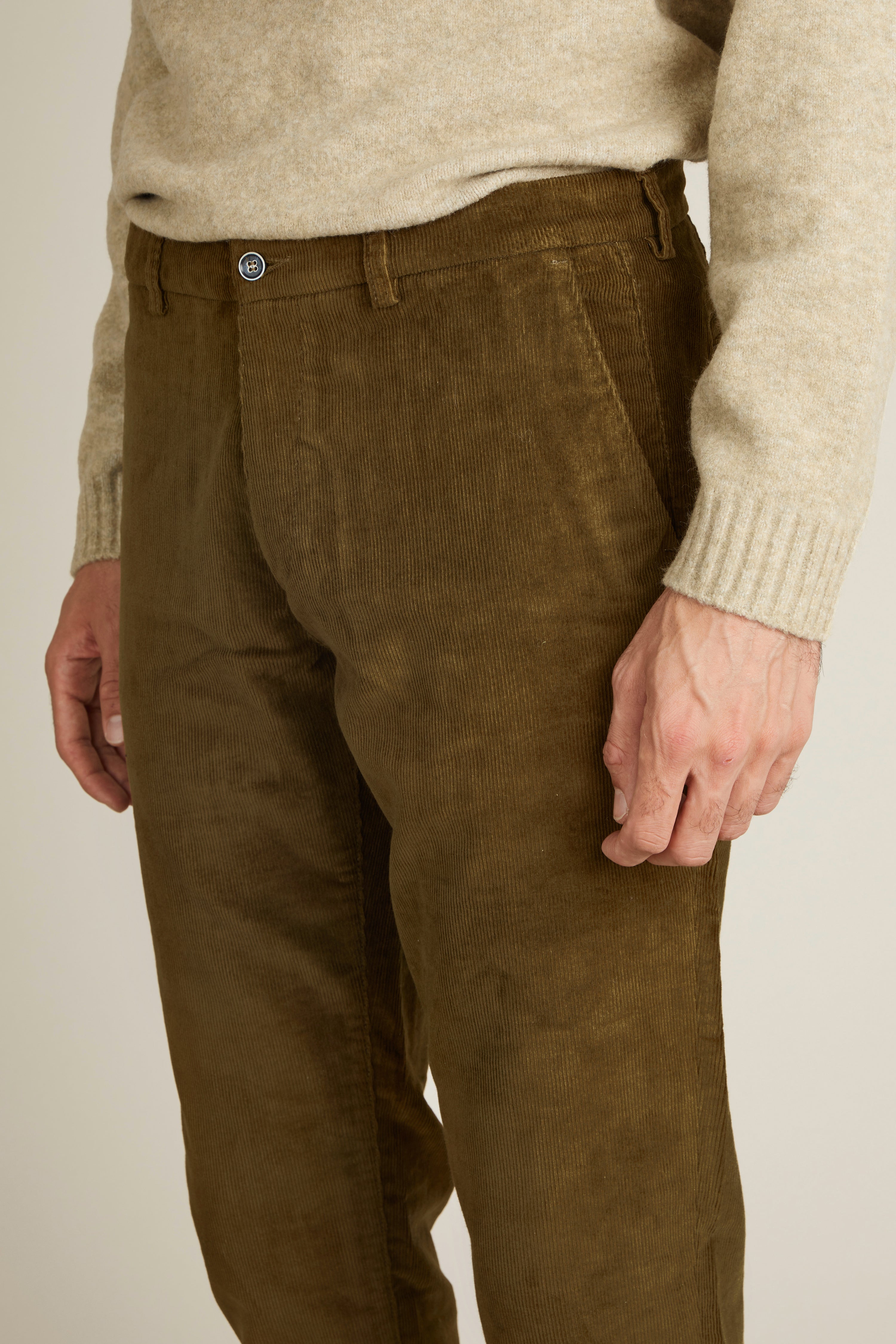 Chino velours bronze