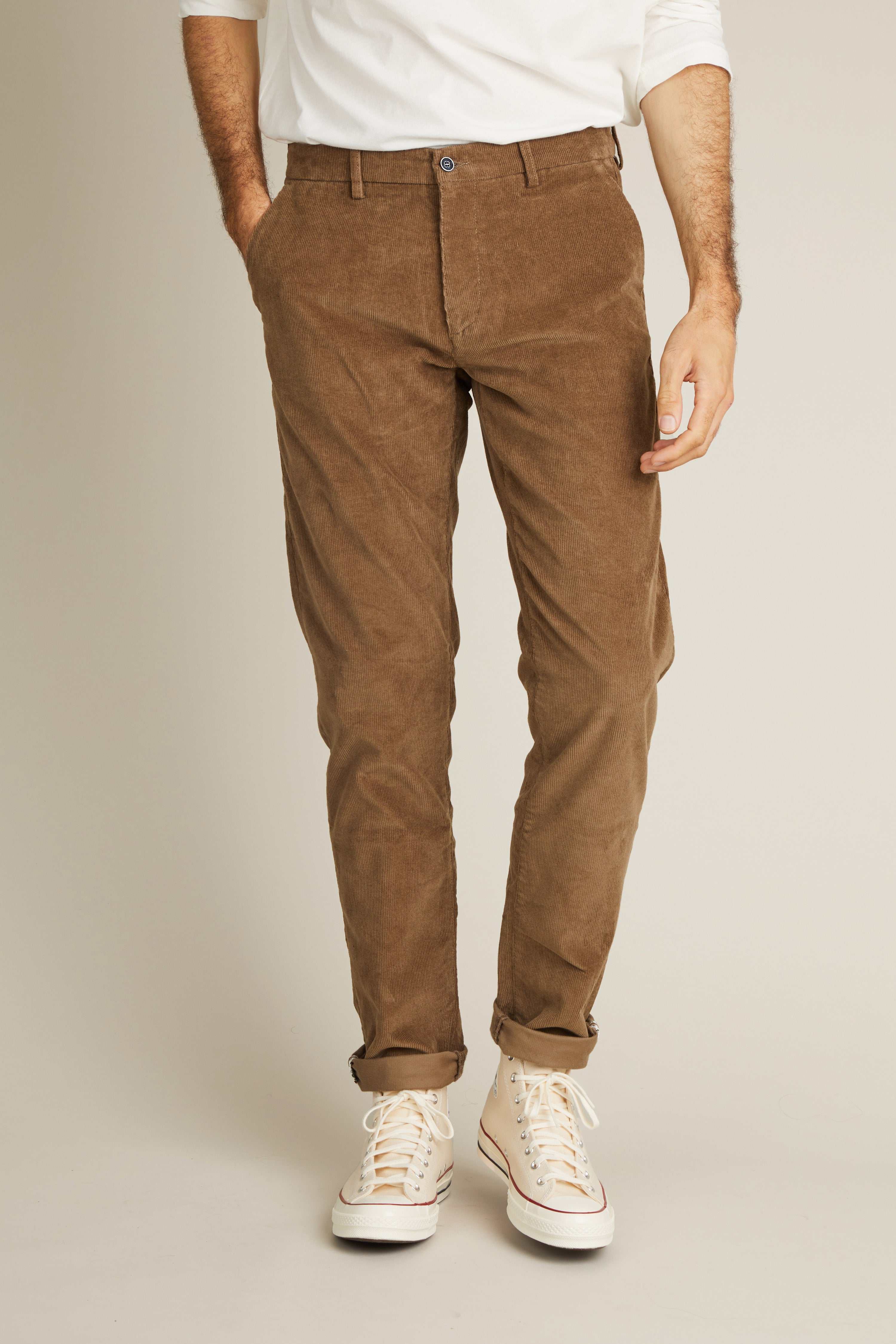 Chino velours tabac