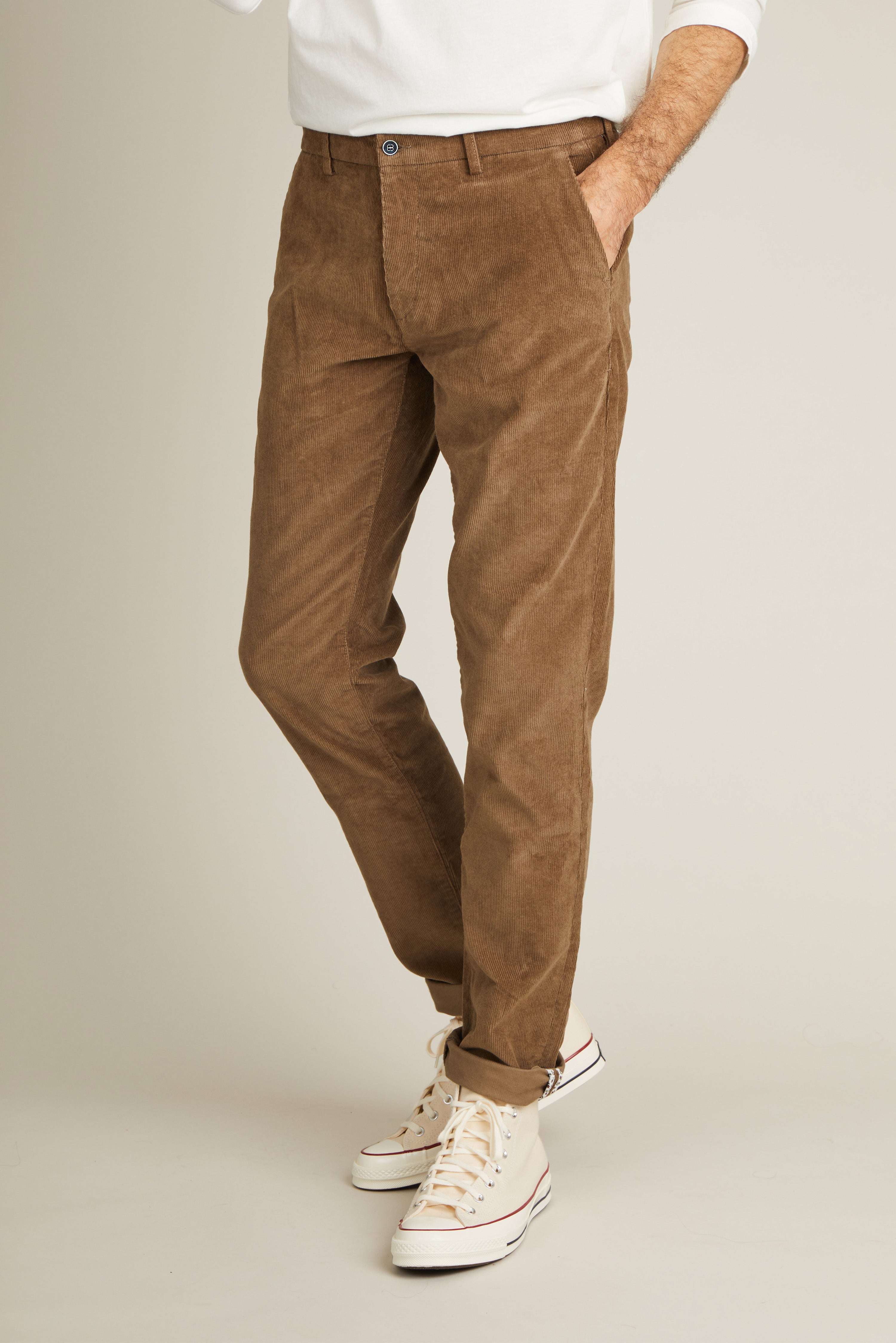 Chino velours tabac