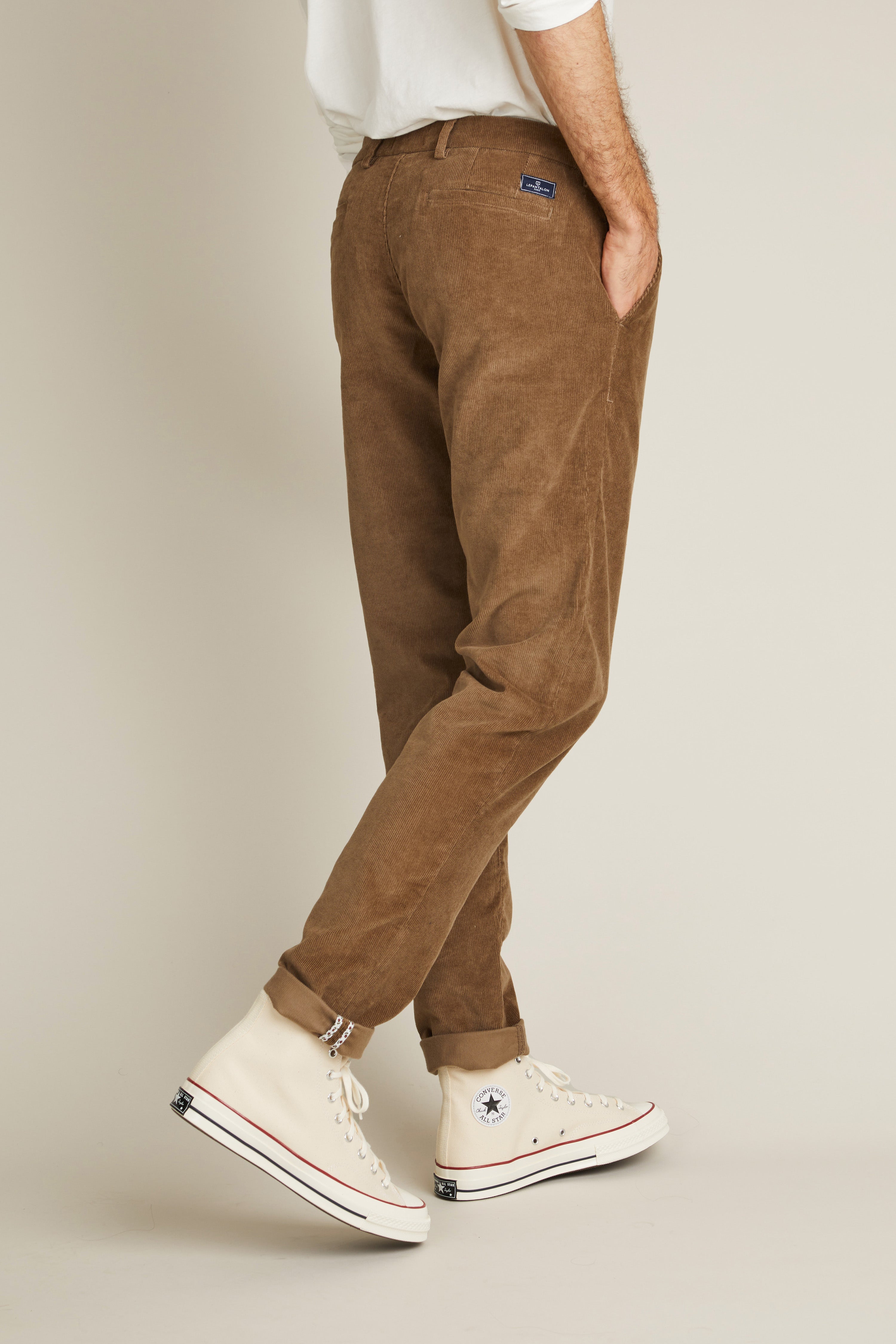Chino velours tabac