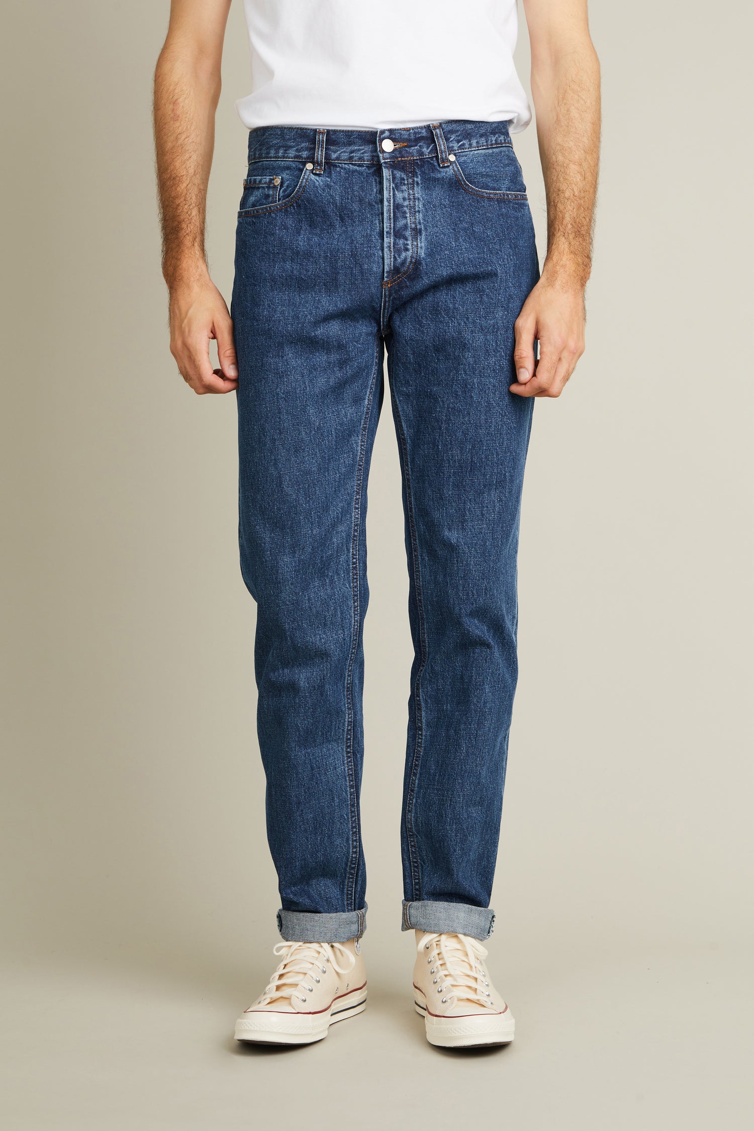 Stone blue straight jeans