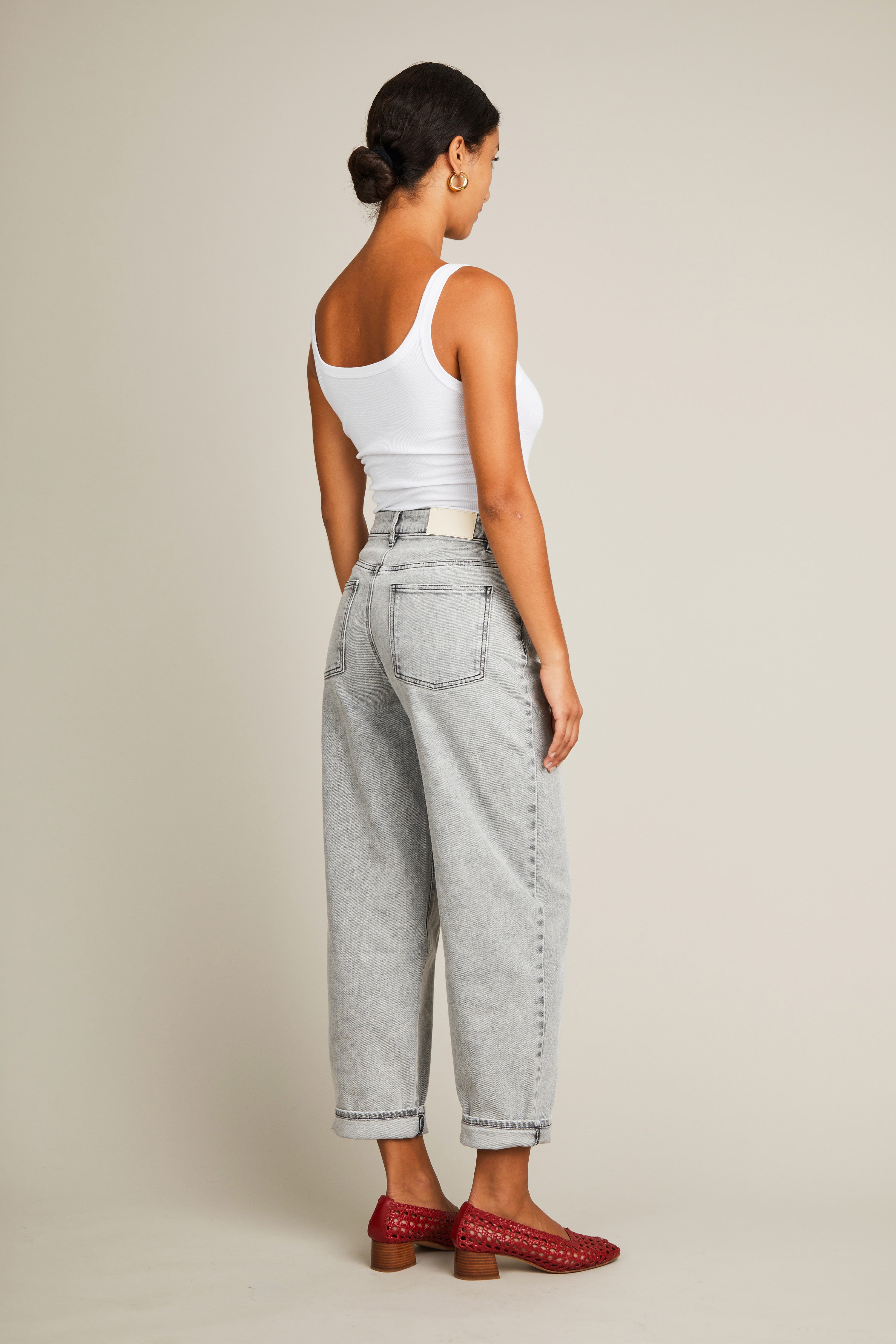 Jean balloon snow black