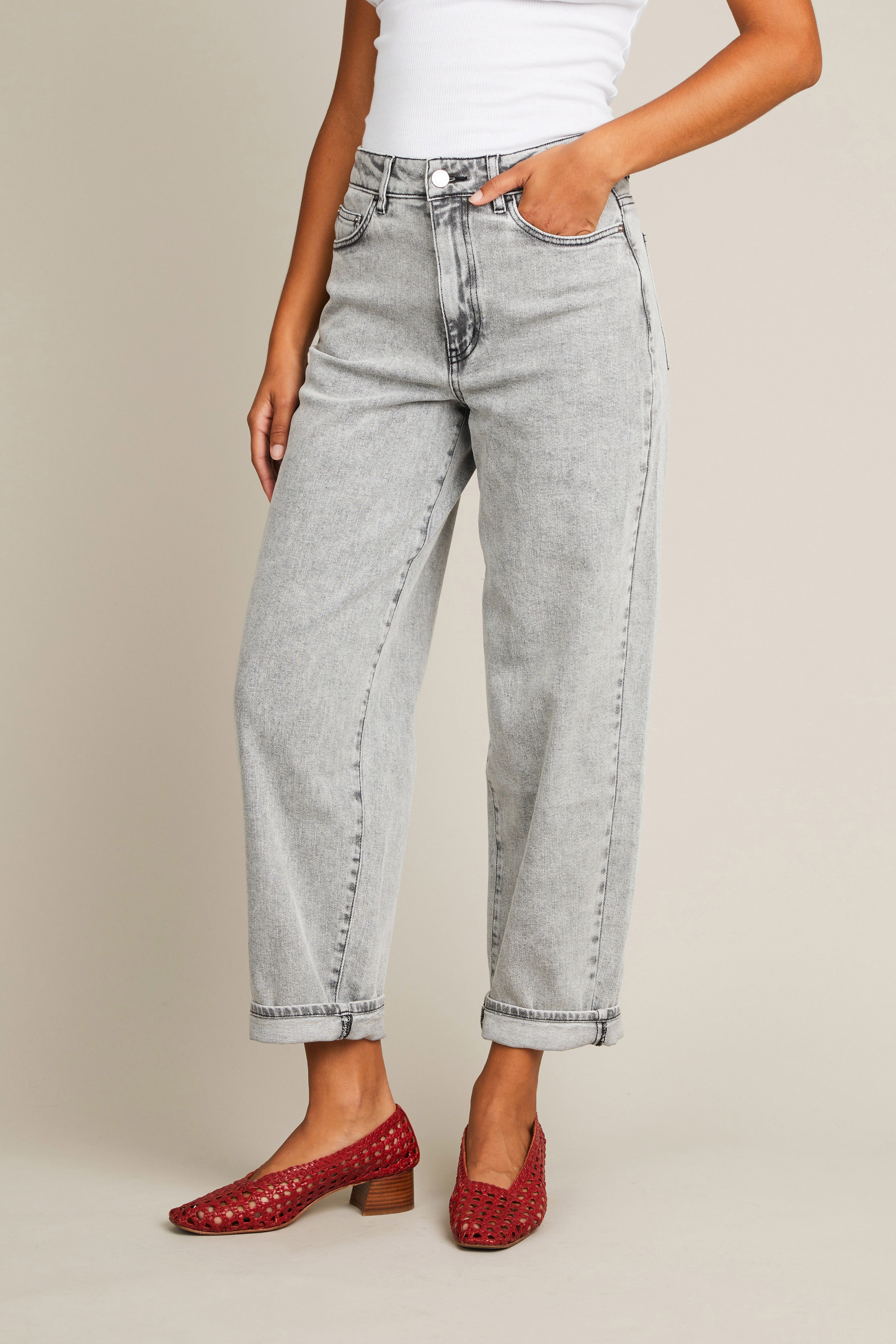 Jean balloon snow black