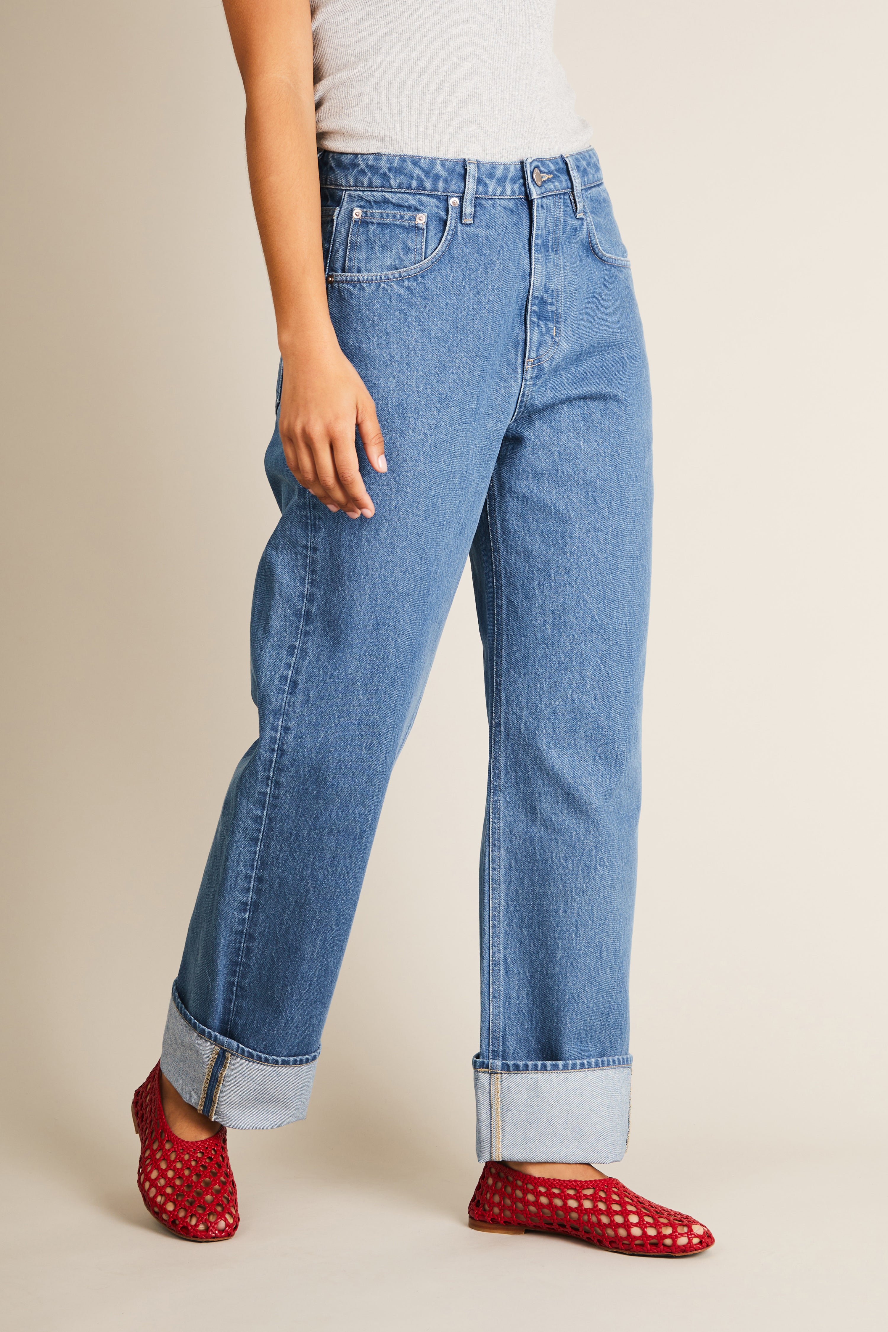 Jean boyfriend middle blue