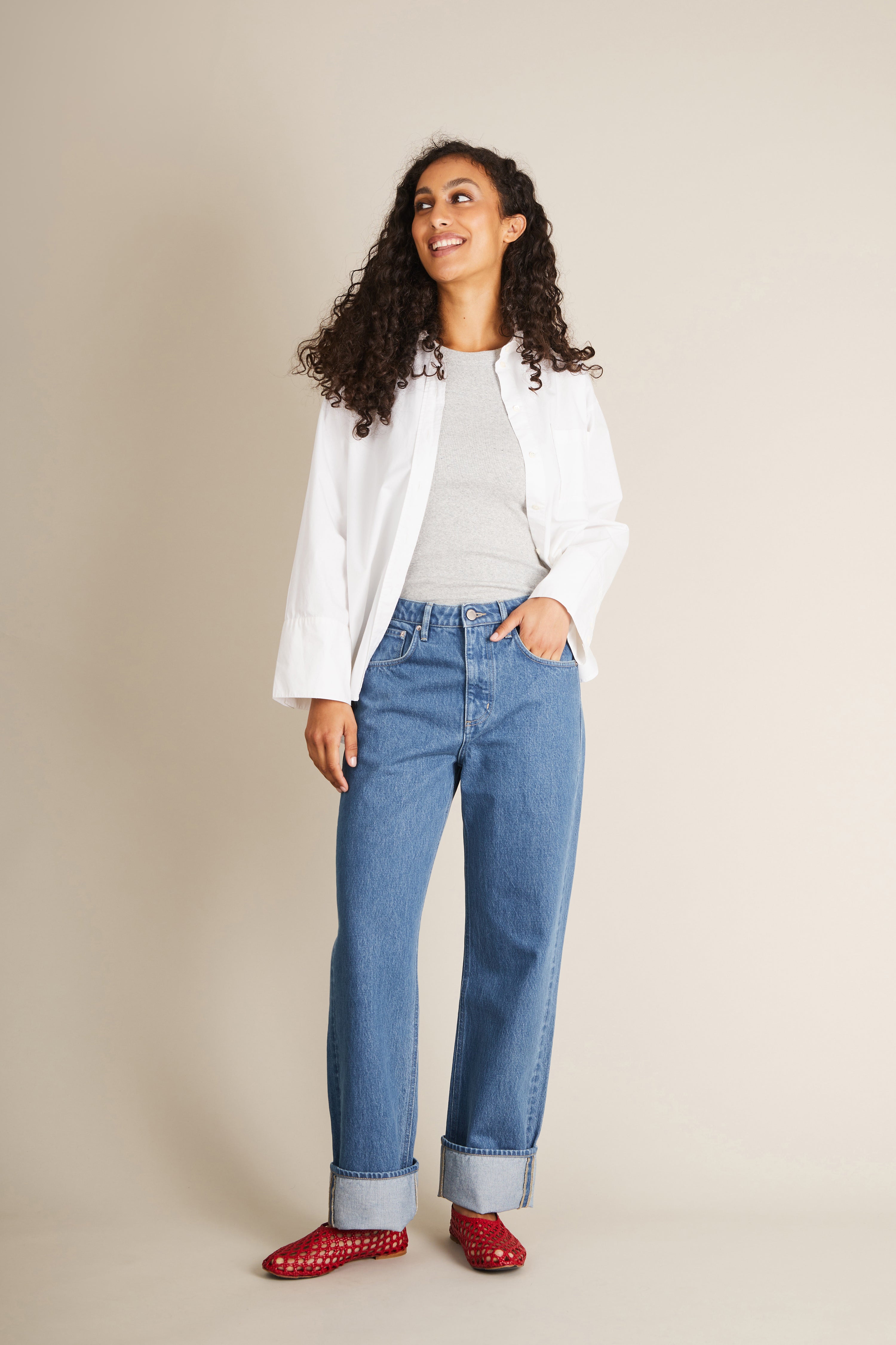 Jean boyfriend middle blue