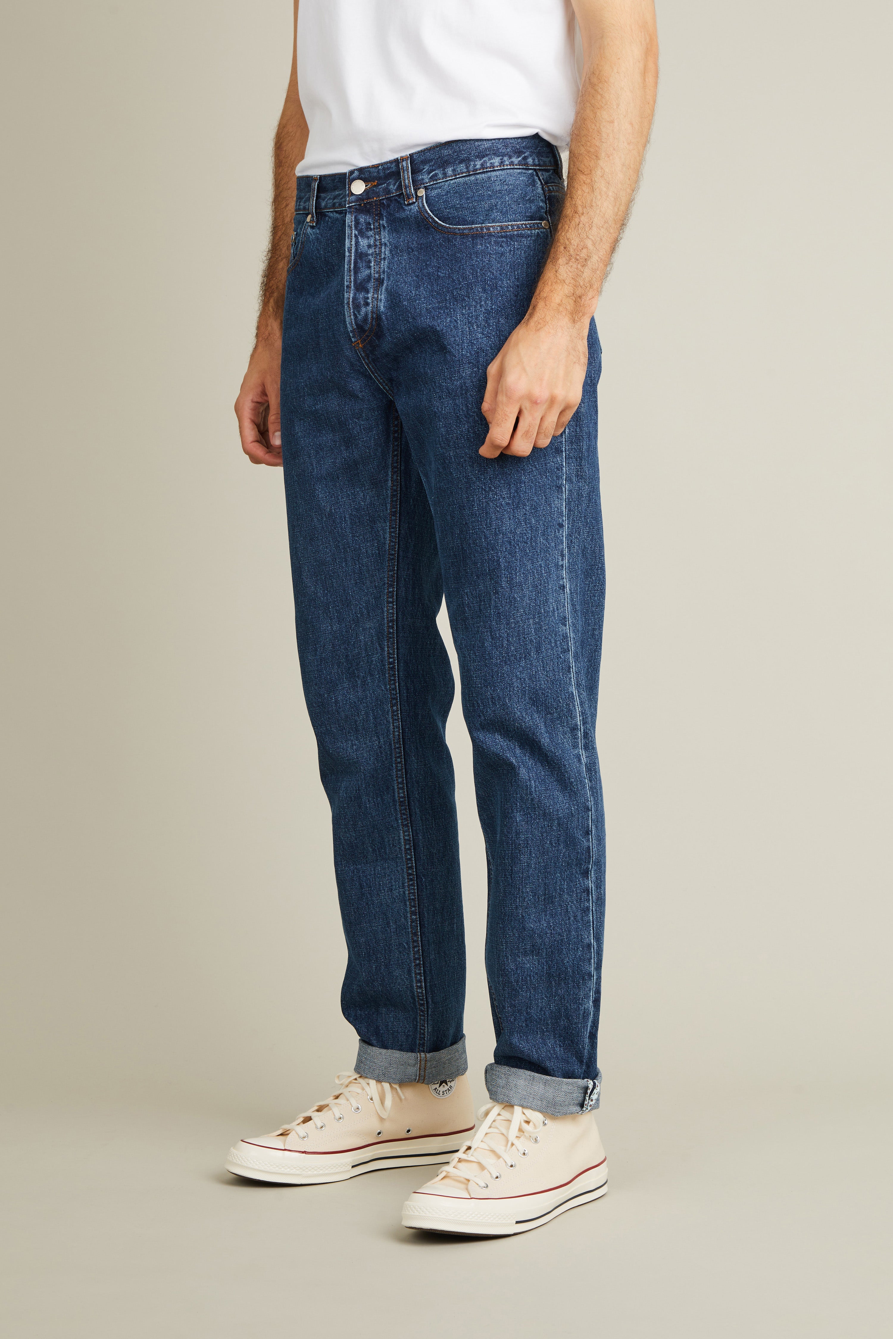 Stone blue straight jeans