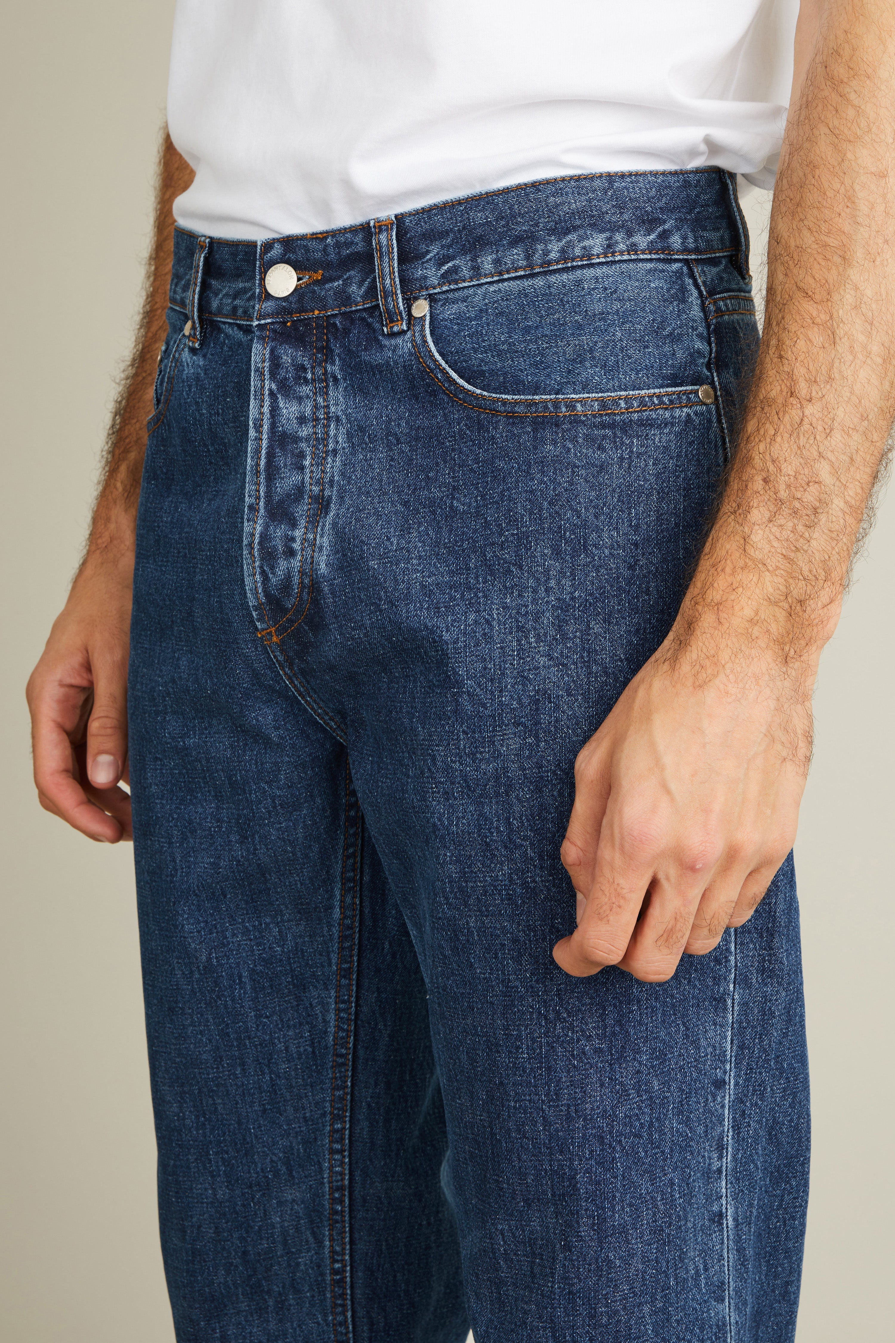 Stone blue straight jeans